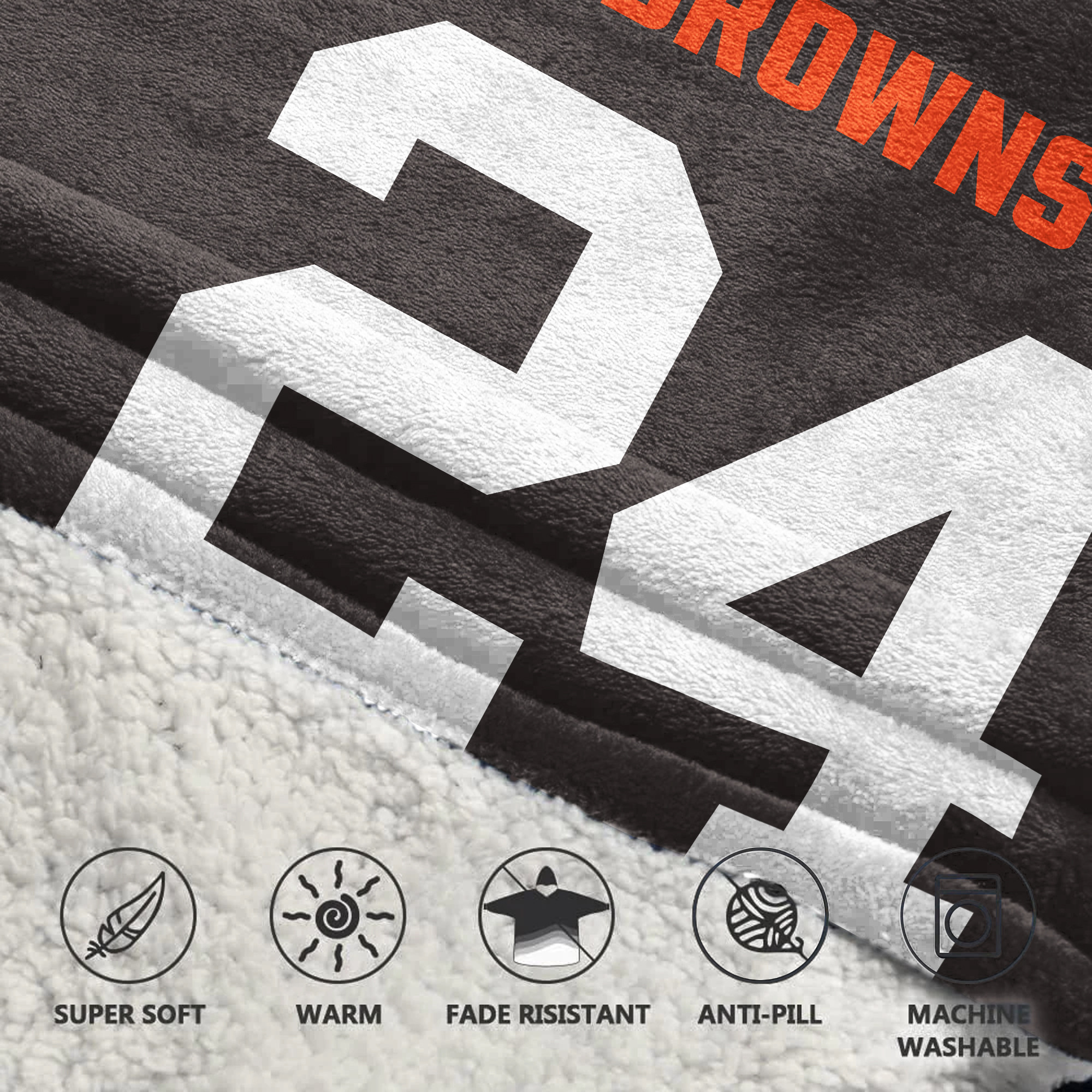 Kid 24 Cleveland Football Unisex Blanket Hoodie