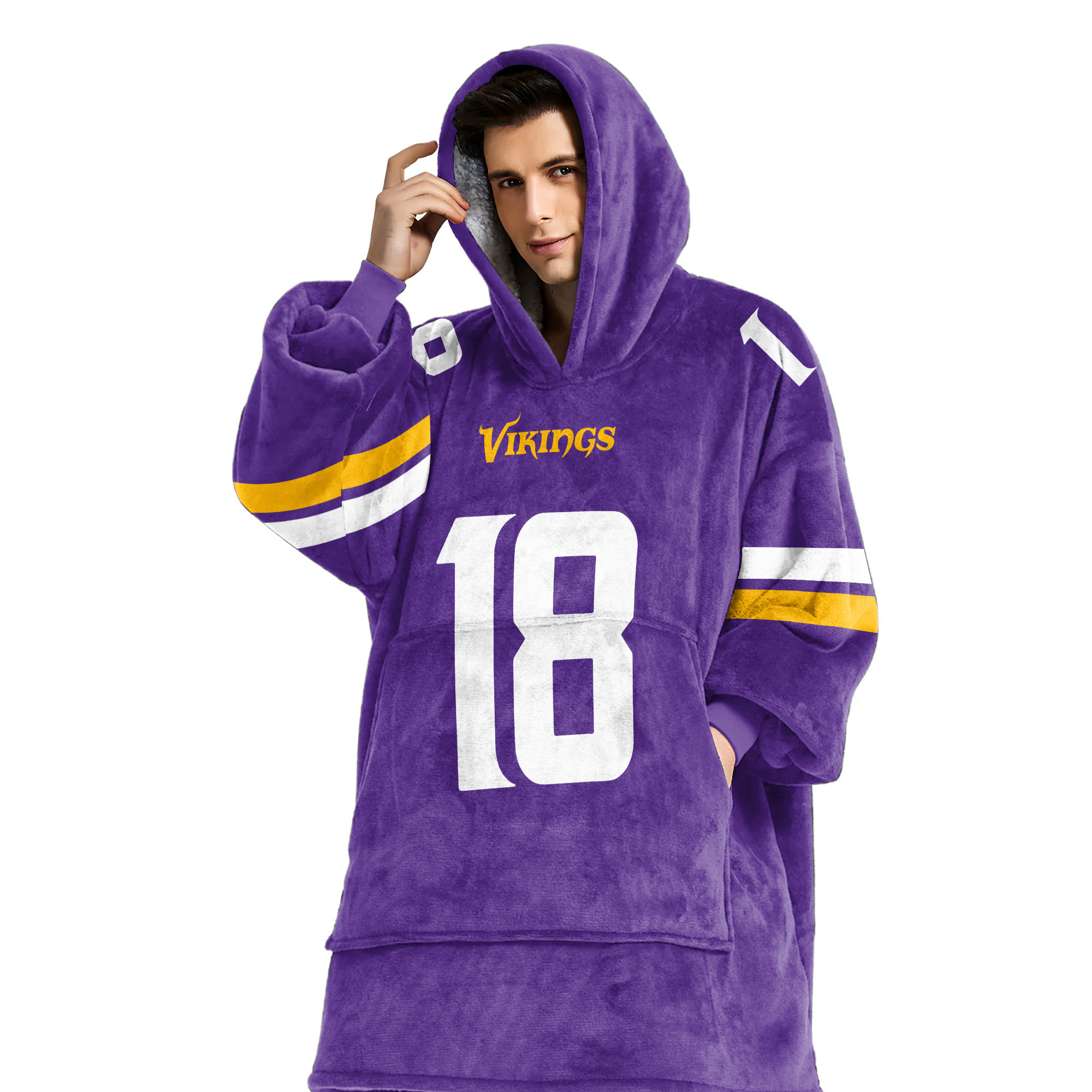 Adult 18 Minnesota Football Unisex Blanket Hoodie