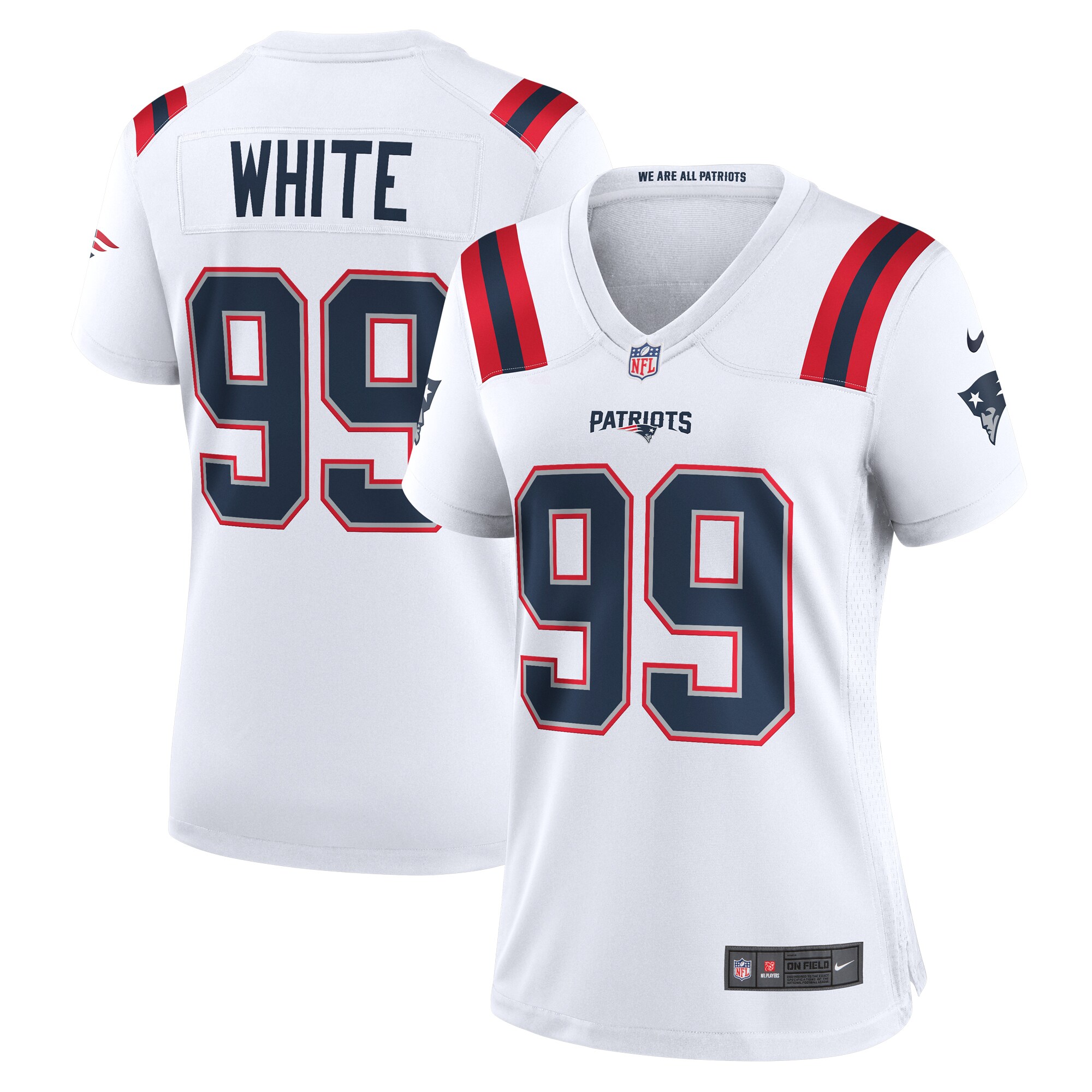 Keion White New England Patriots Women's Alternate Team Game Jersey - Red