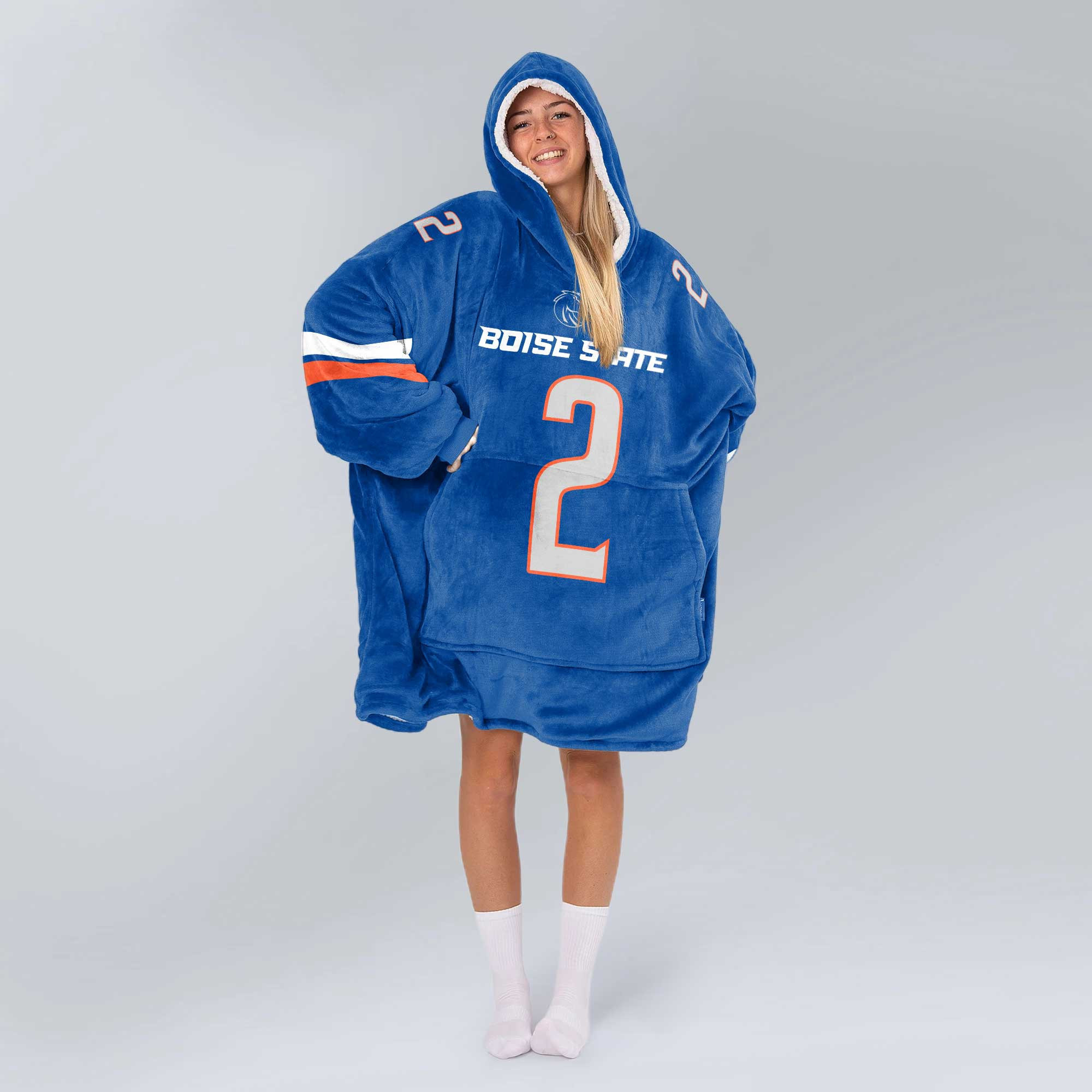 Adult 2 Boise State Football Unisex Blanket Hoodie