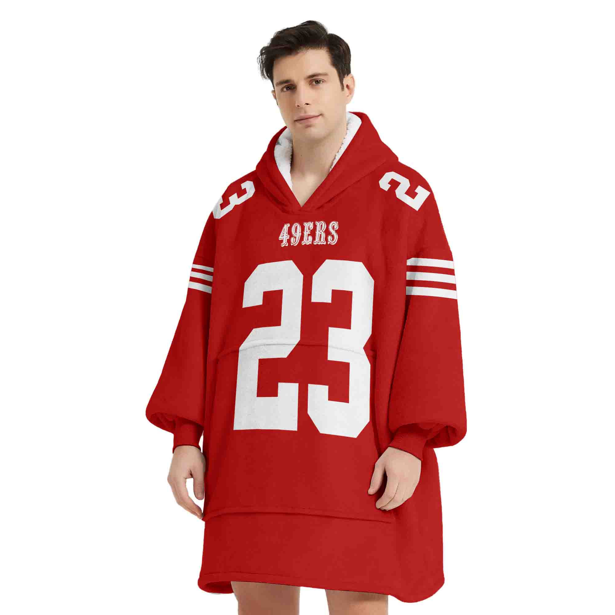 Adult C.M 23 San Francisco 49ers Football Unisex Blanket Hoodie