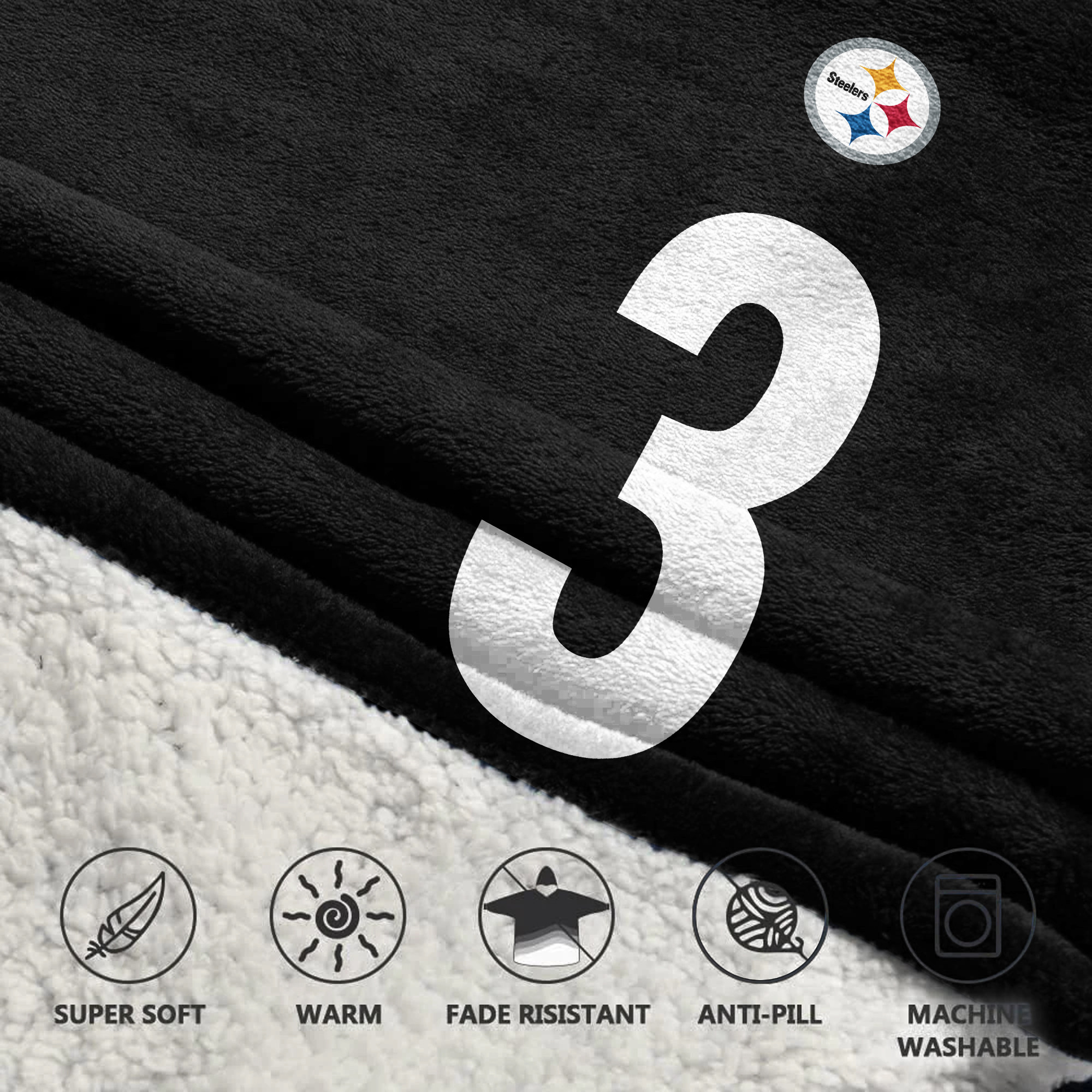 Adult R.W 3 Pittsburgh Football Unisex Blanket Hoodie