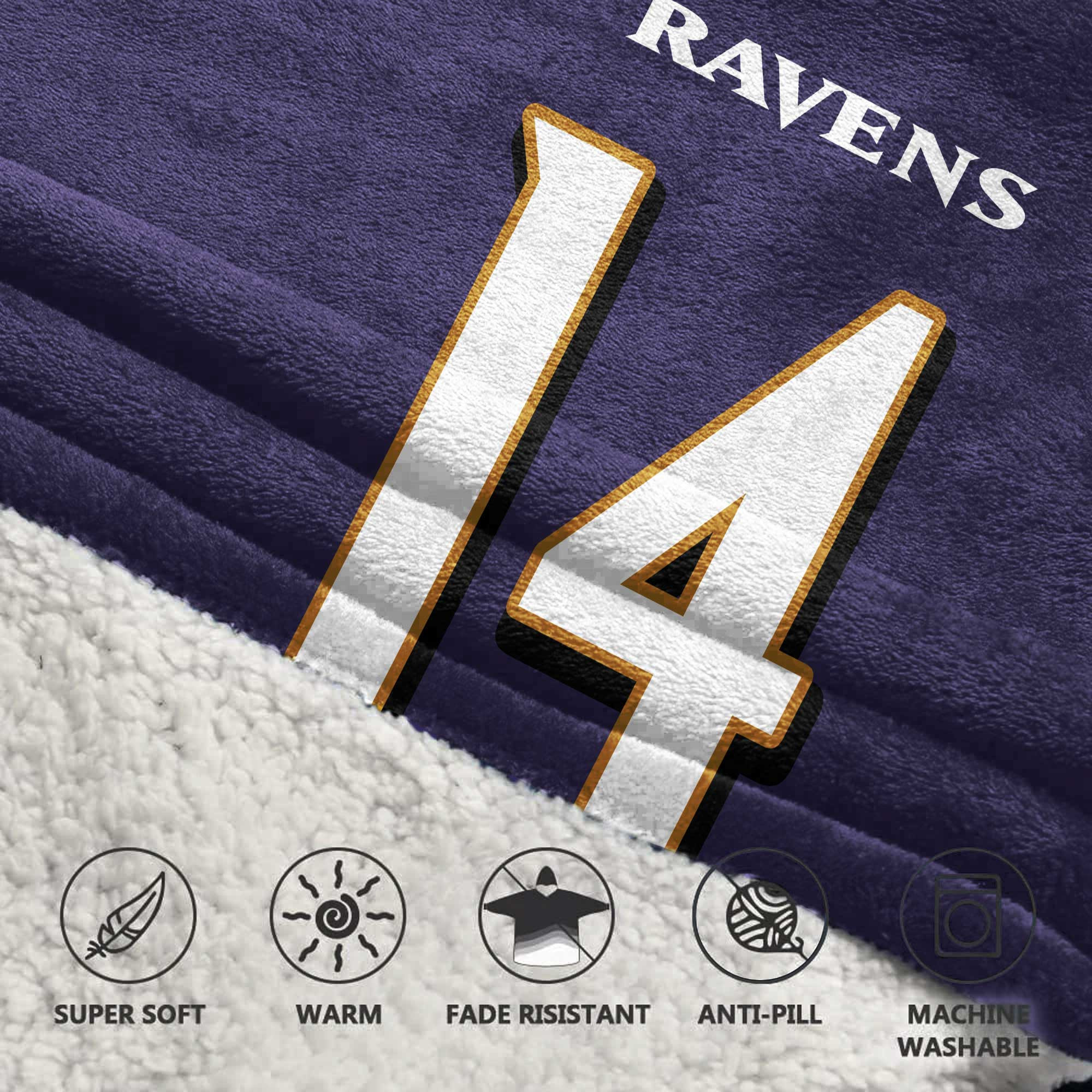 Kid 14 Baltimore Football Unisex Blanket Hoodie