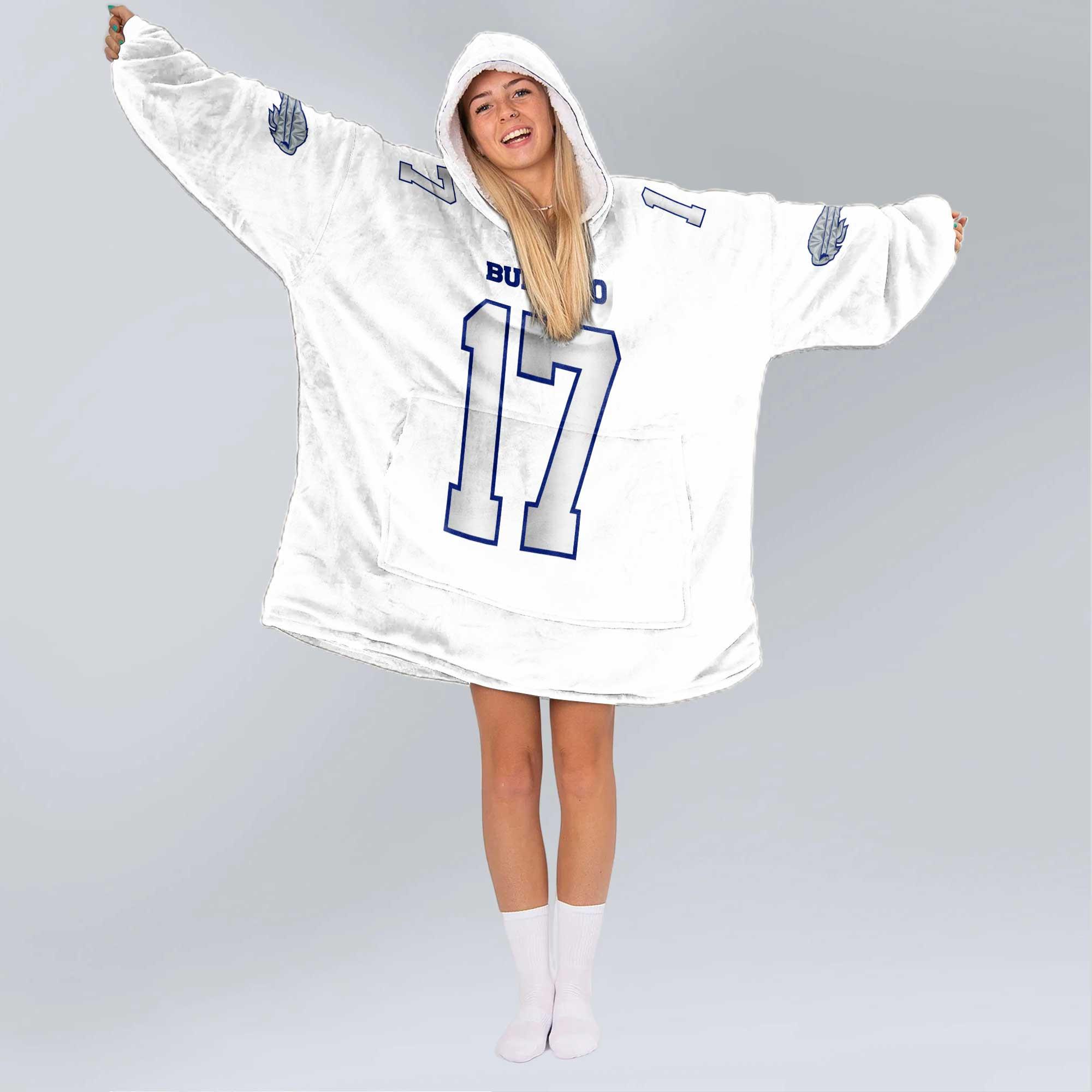 Adult J.A 17 Buffalo Football Unisex Blanket Hoodie