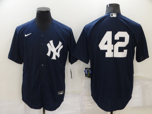 Men's  New York Yankees #42 Mariano Rivera Blue Cool Base Stitched MLB Jersey