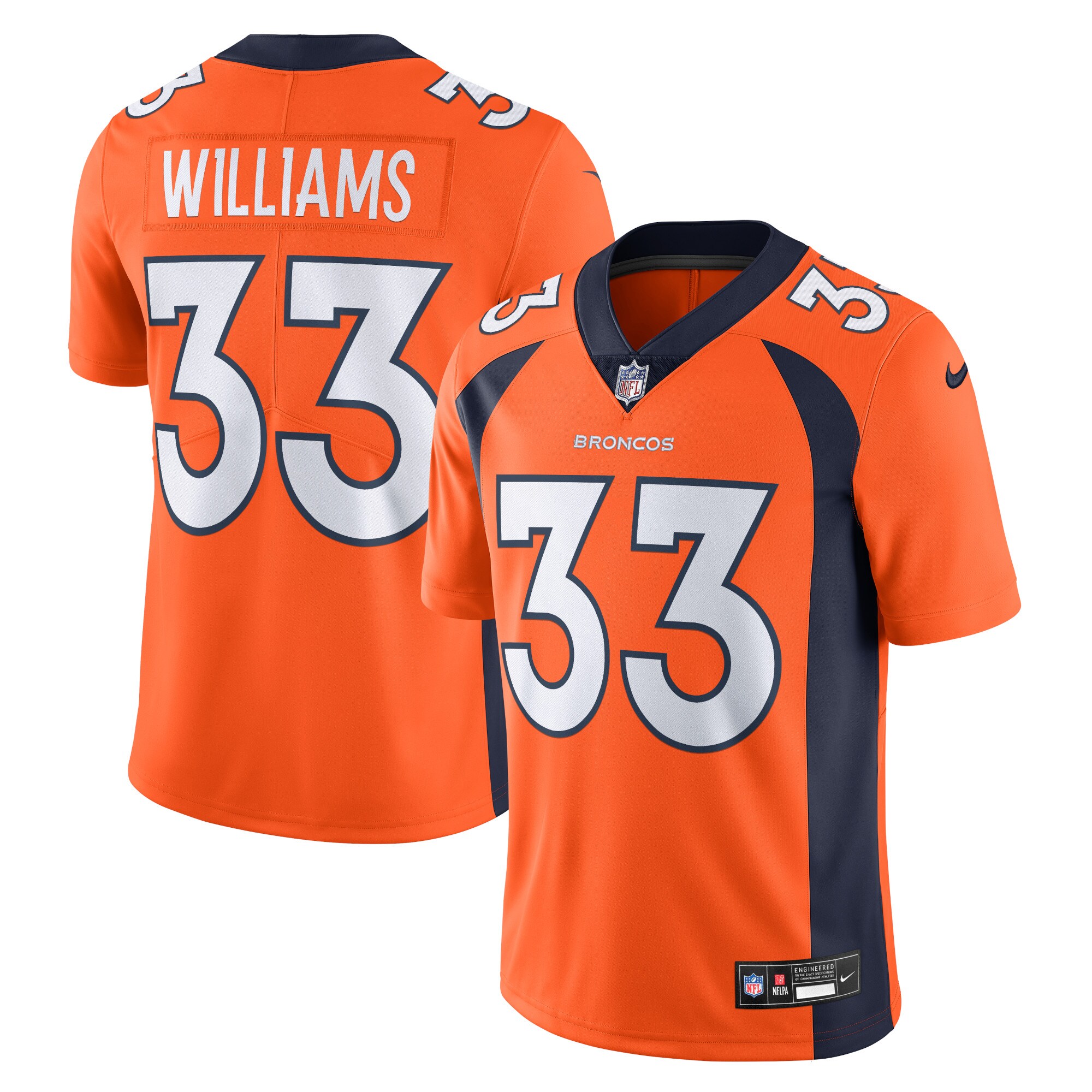 Javonte Williams Denver Broncos  Vapor Untouchable Limited Jersey - Orange