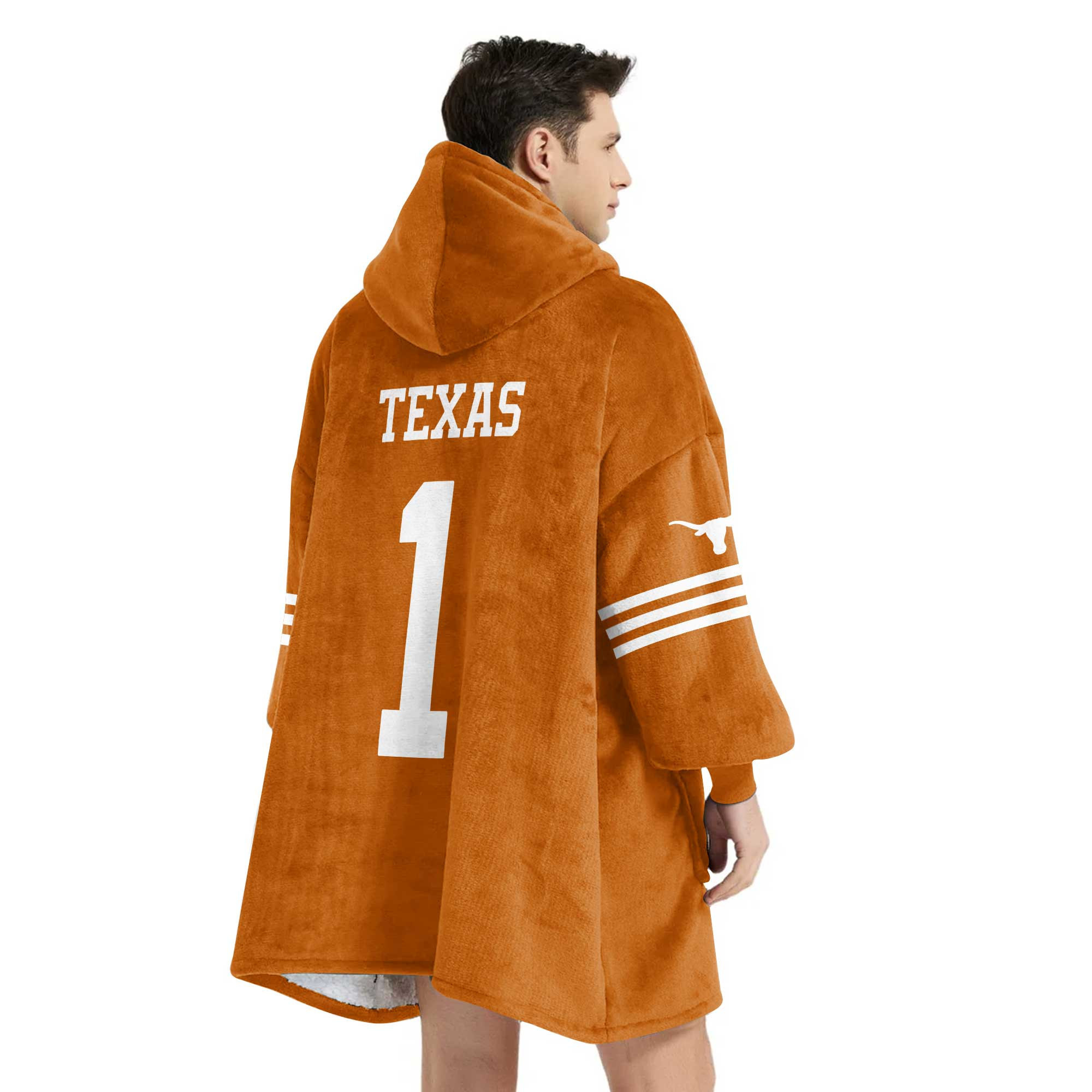 Adult #1 Texas Longhorns Football Unisex Blanket Hoodie