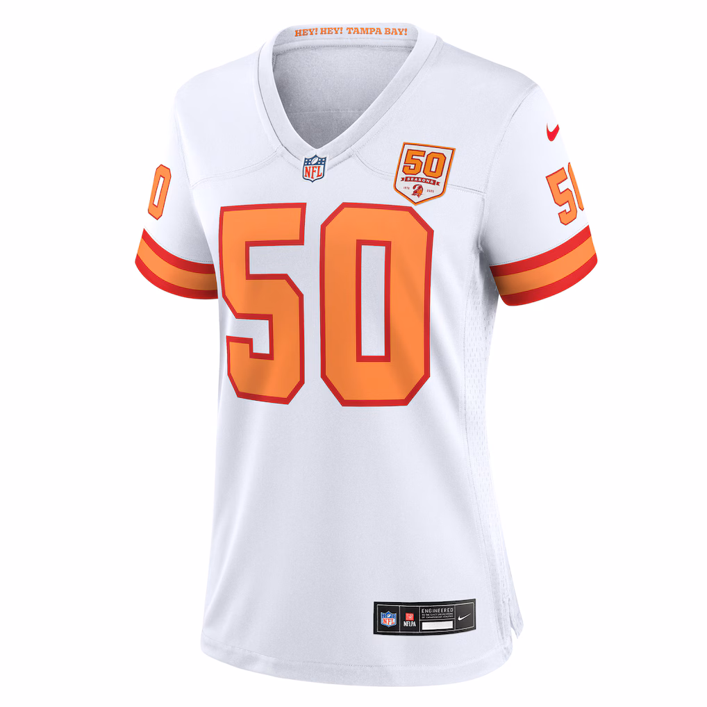 Vita Vea #50  '76 Tampa Bay Buccaneers Women's 50th Season Game Jersey - White