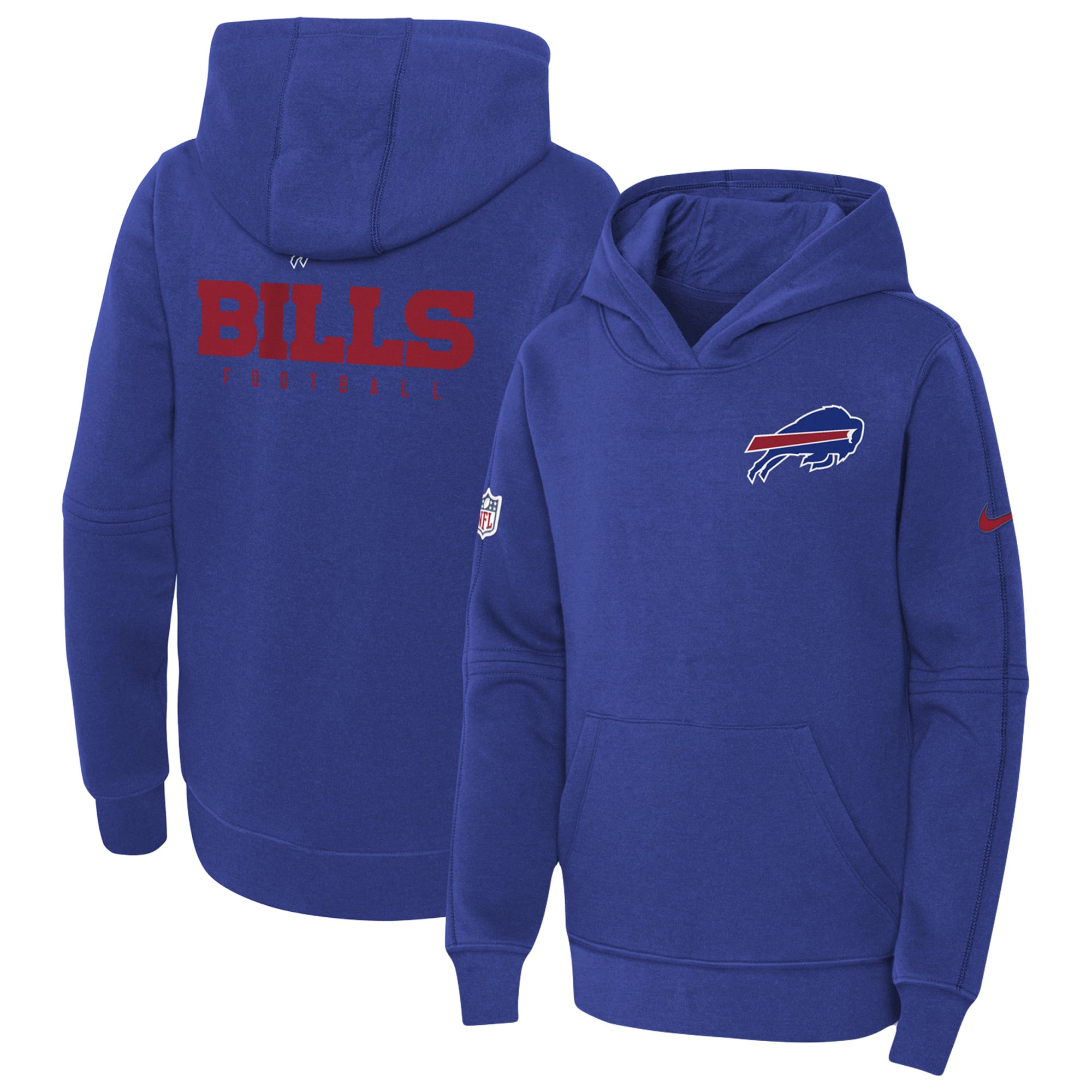 Buffalo Bills  Youth 2023 Sideline Club Fleece Pullover Hoodie - Royal