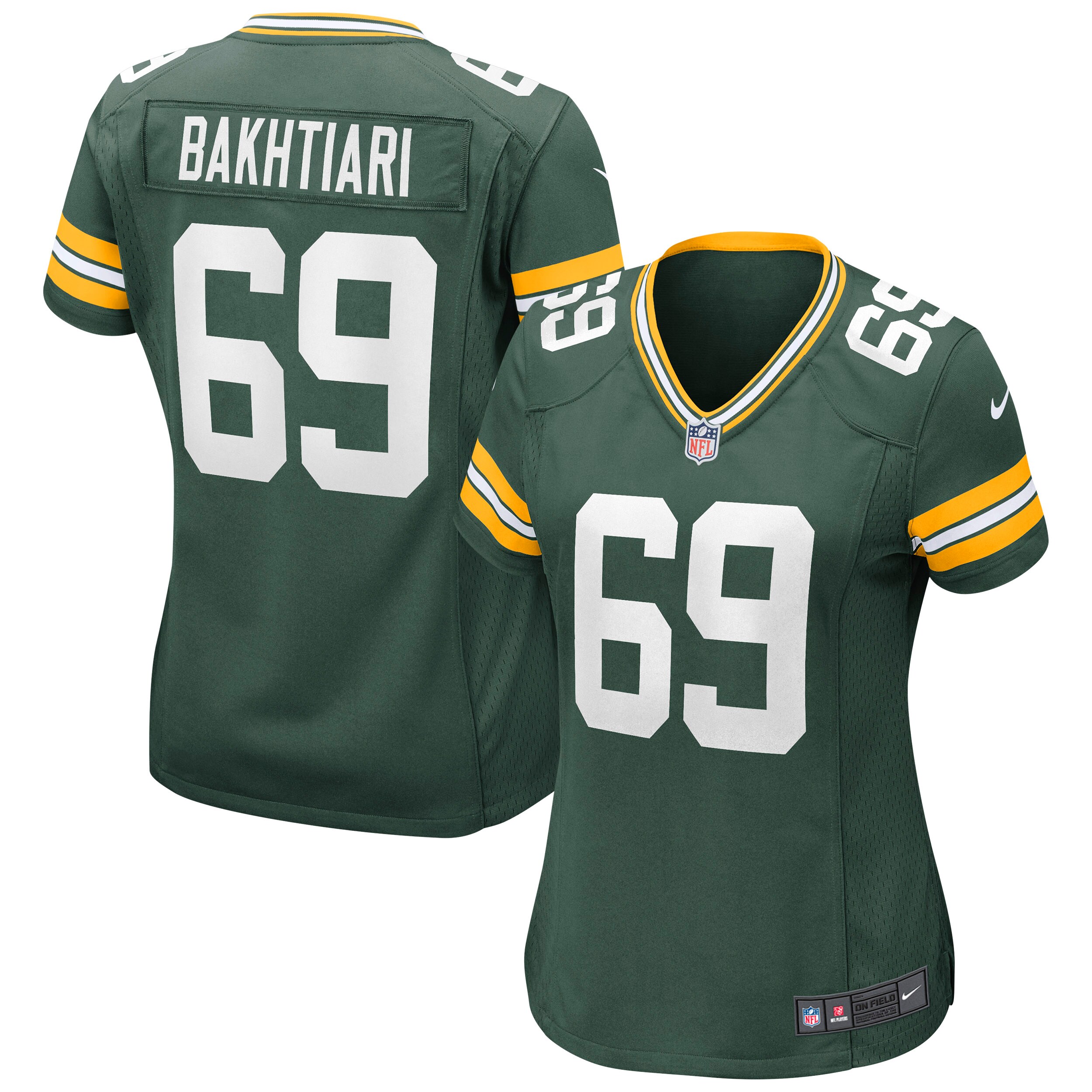 David Bakhtiari Green Bay Packers  Women's Game Jersey - Green