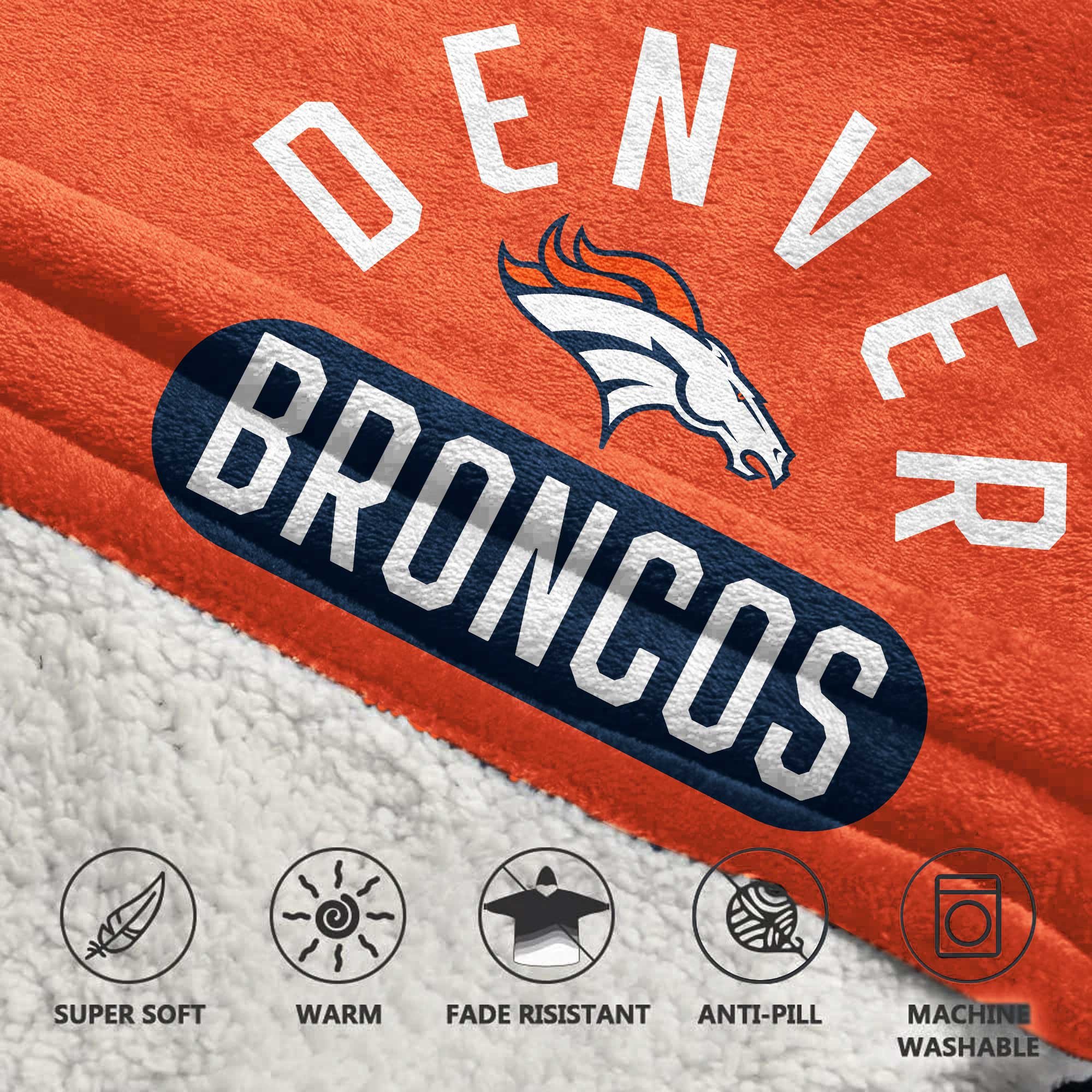 Adult 10 Denver Football Unisex Blanket Hoodie