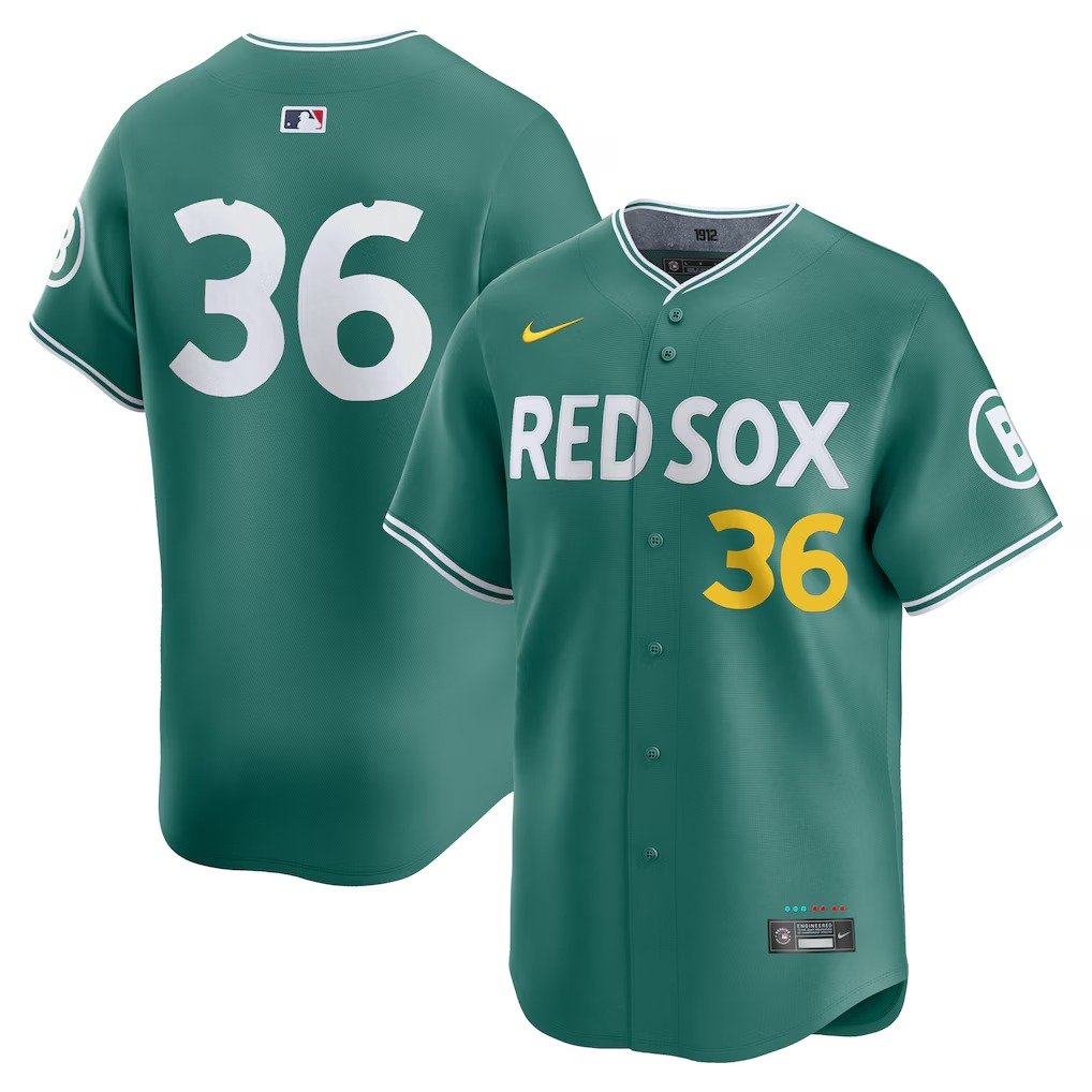 Men's Boston Red Sox #36 Triston Casas  Green 2025 City Connect Player Jersey