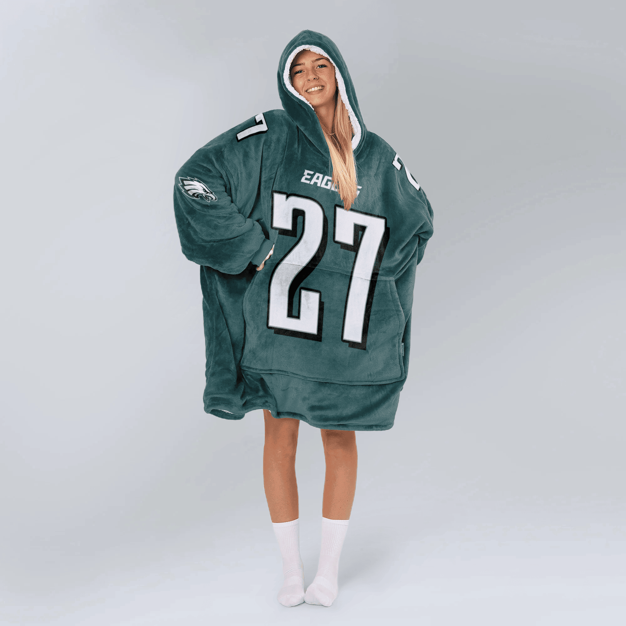 Adult 27 Philadelphia Football Unisex Blanket Hoodie