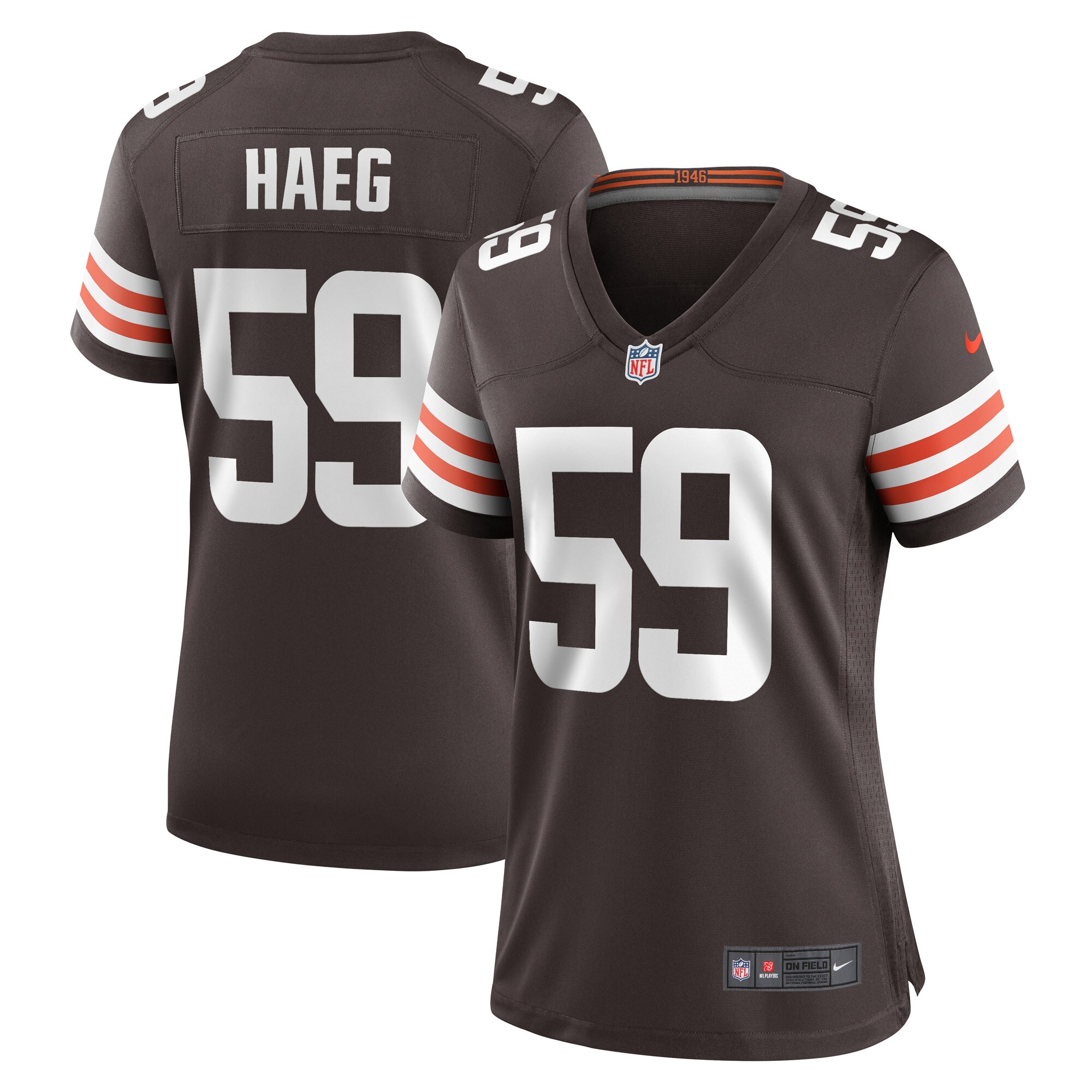 Joe Haeg Cleveland Browns  Women's Game Player Jersey - Brown