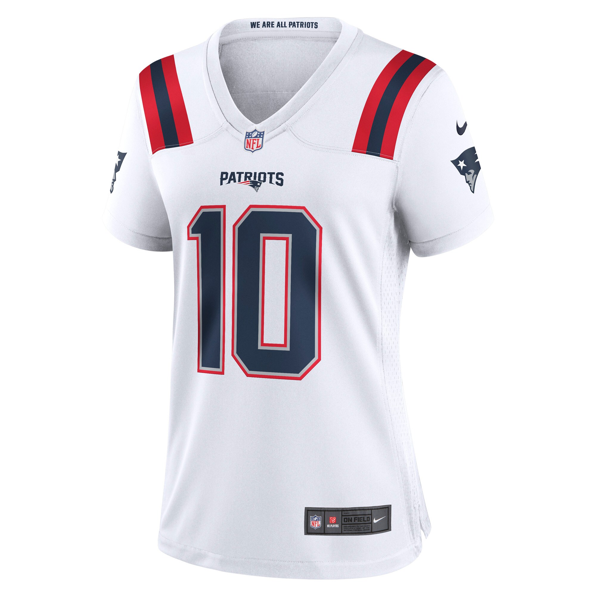 Mac Jones New England Patriots  Women's Player Game Jersey - White