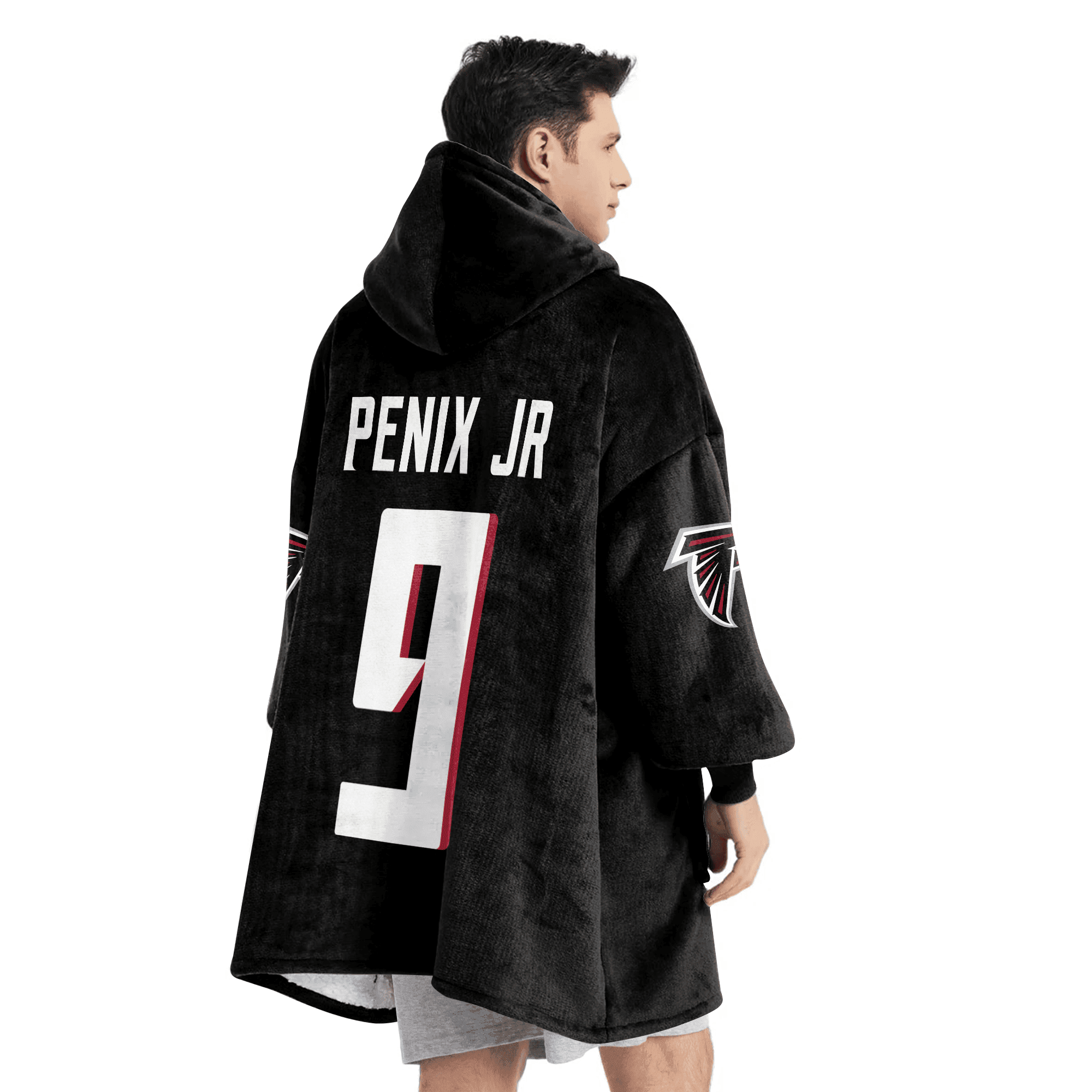 Adult 9 Atlanta Football Unisex Blanket Hoodie