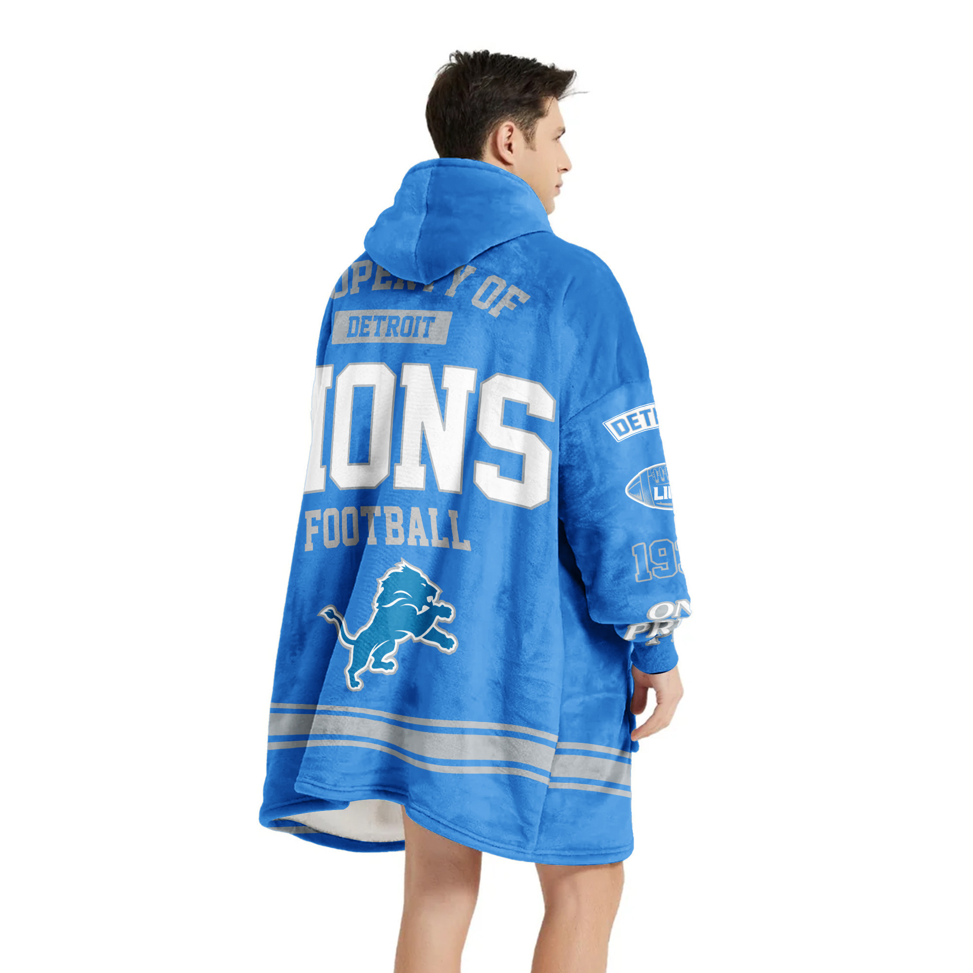Adult Detroit Football Unisex Blanket Hoodie