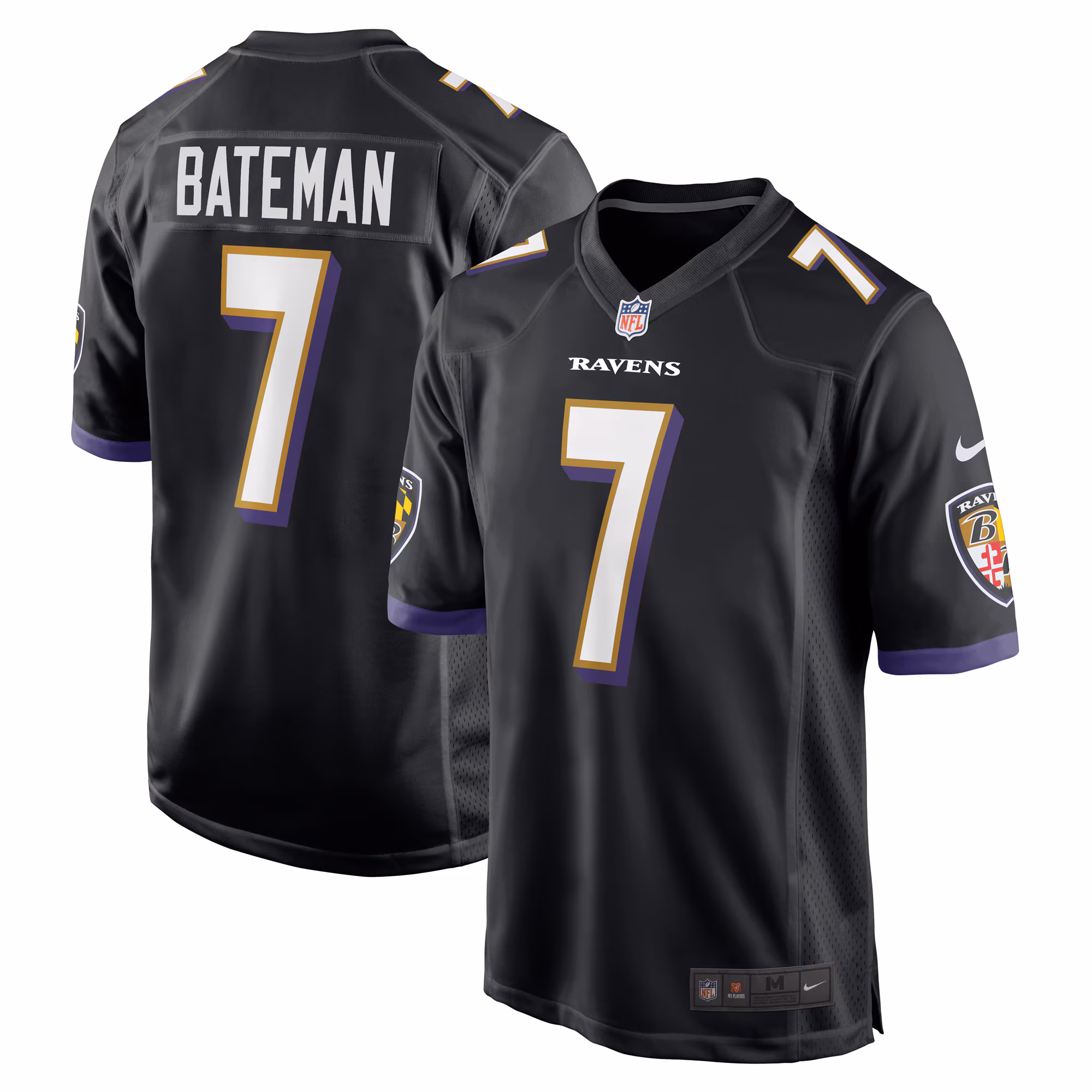 Rashod Bateman Baltimore Ravens Game Player Jersey - Black