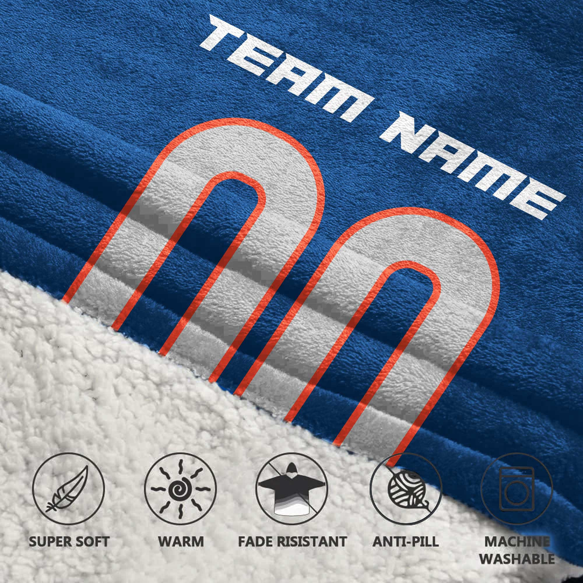Adult Custom Blanket Hoodie Boise State Inspired Color