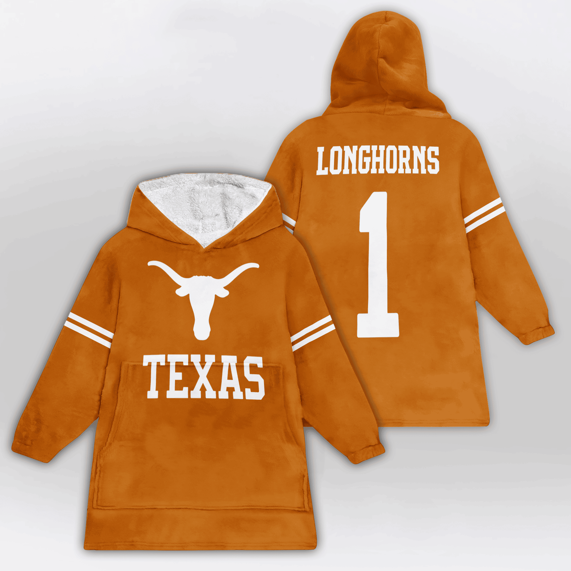 Adult 1 Texas Football Unisex Blanket Hoodie