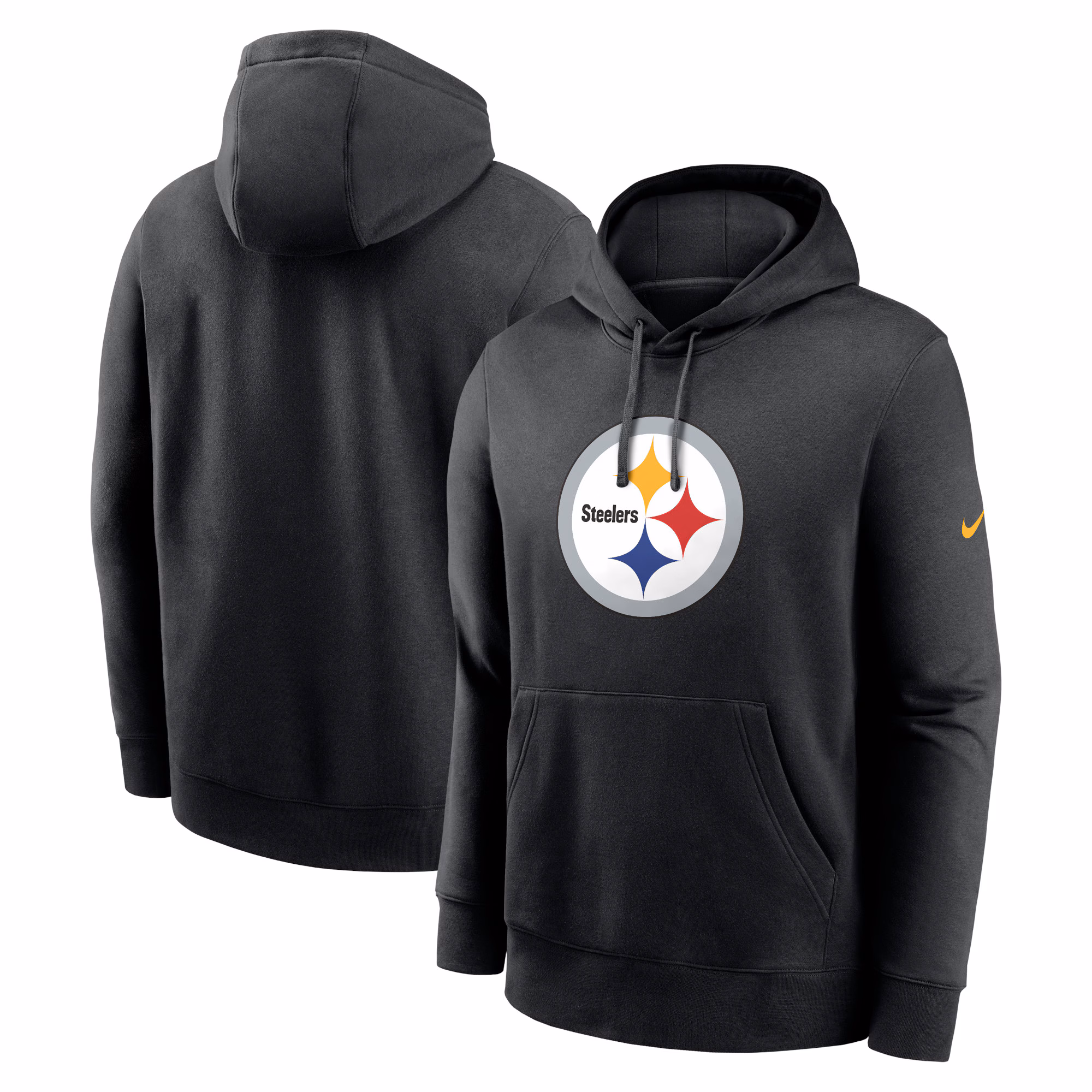 Pittsburgh Steelers Club Logo Pullover Hoodie - Black