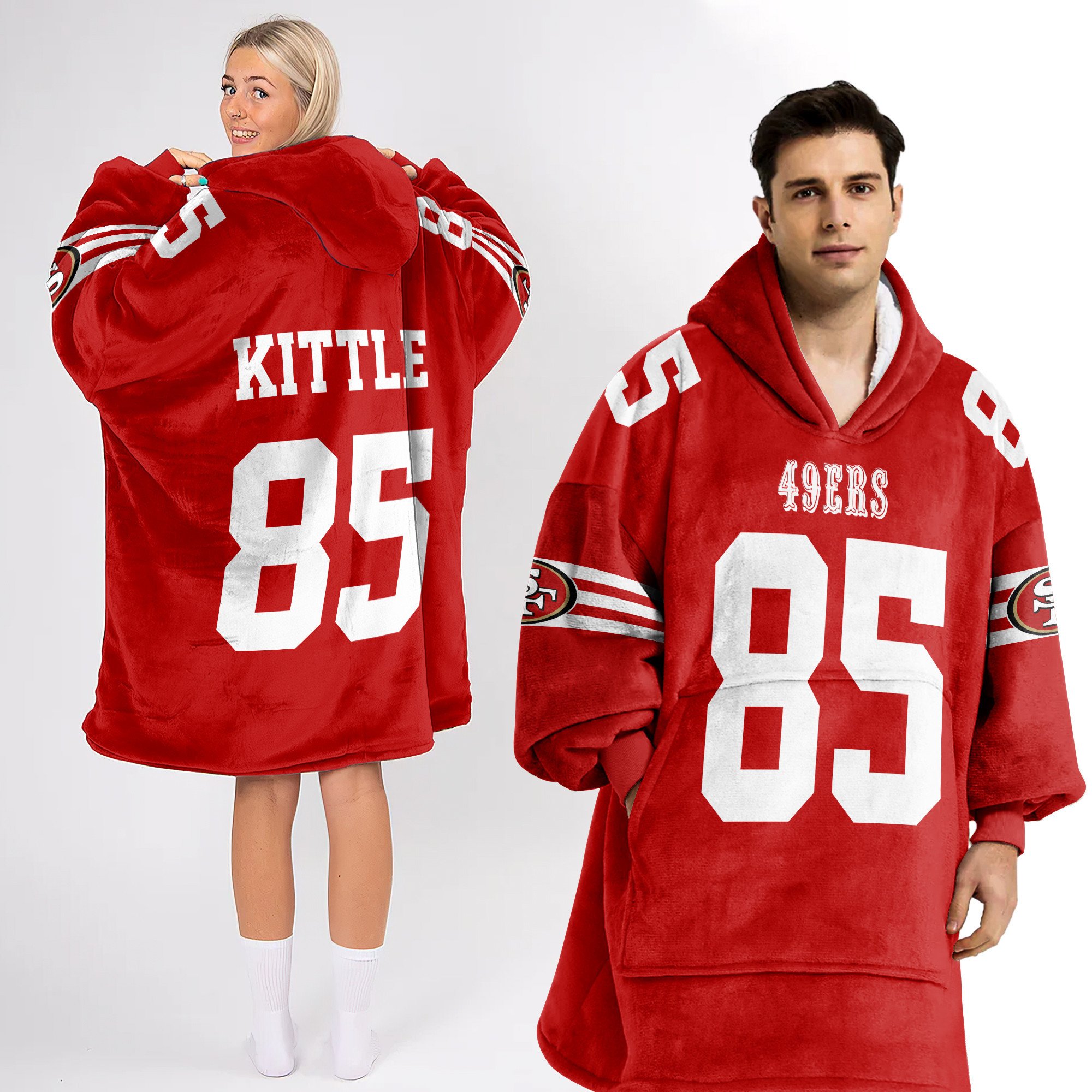 Adult 85 San Francisco 49ers Football Unisex Blanket Hoodie