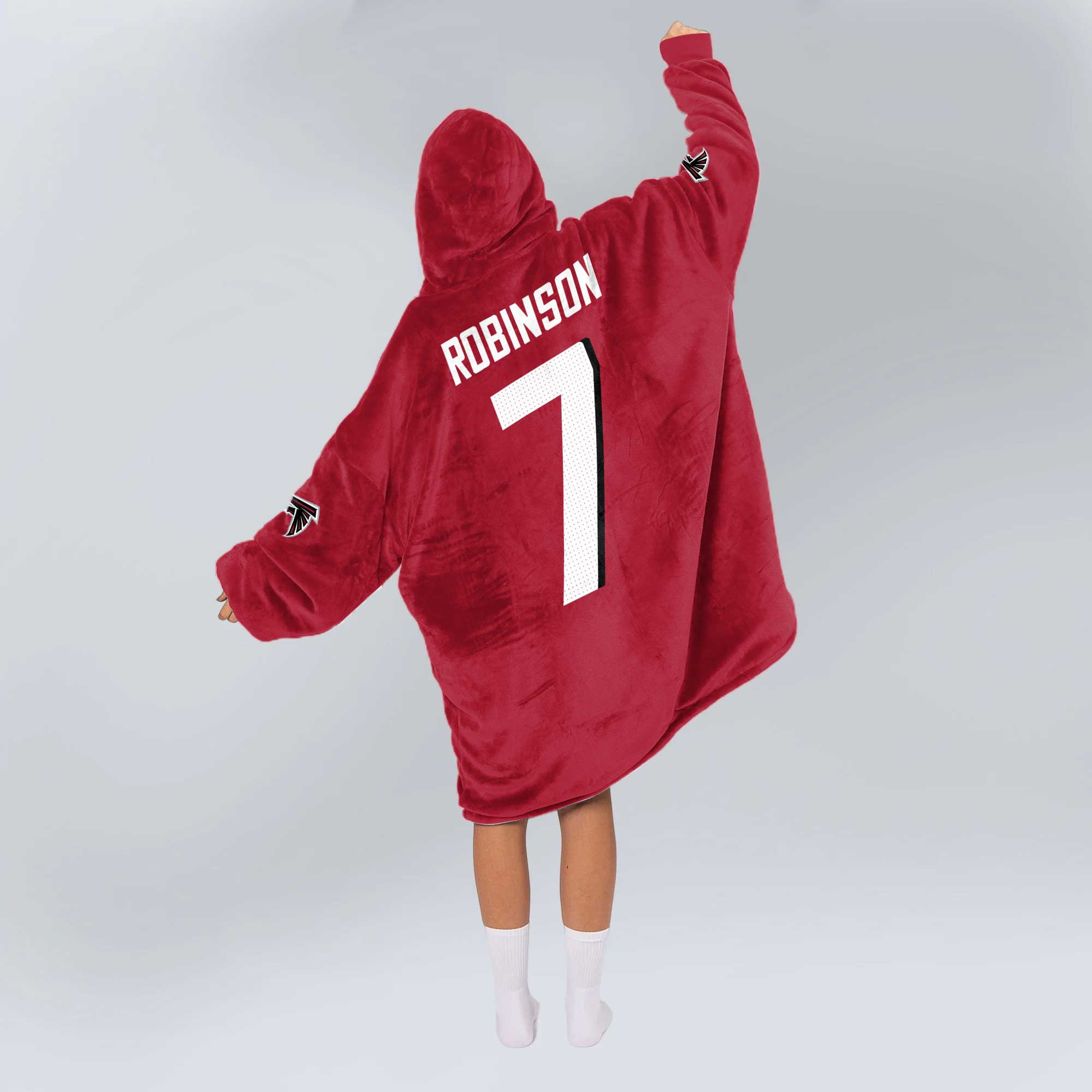 Adult 7 Atlanta Football Unisex Blanket Hoodie