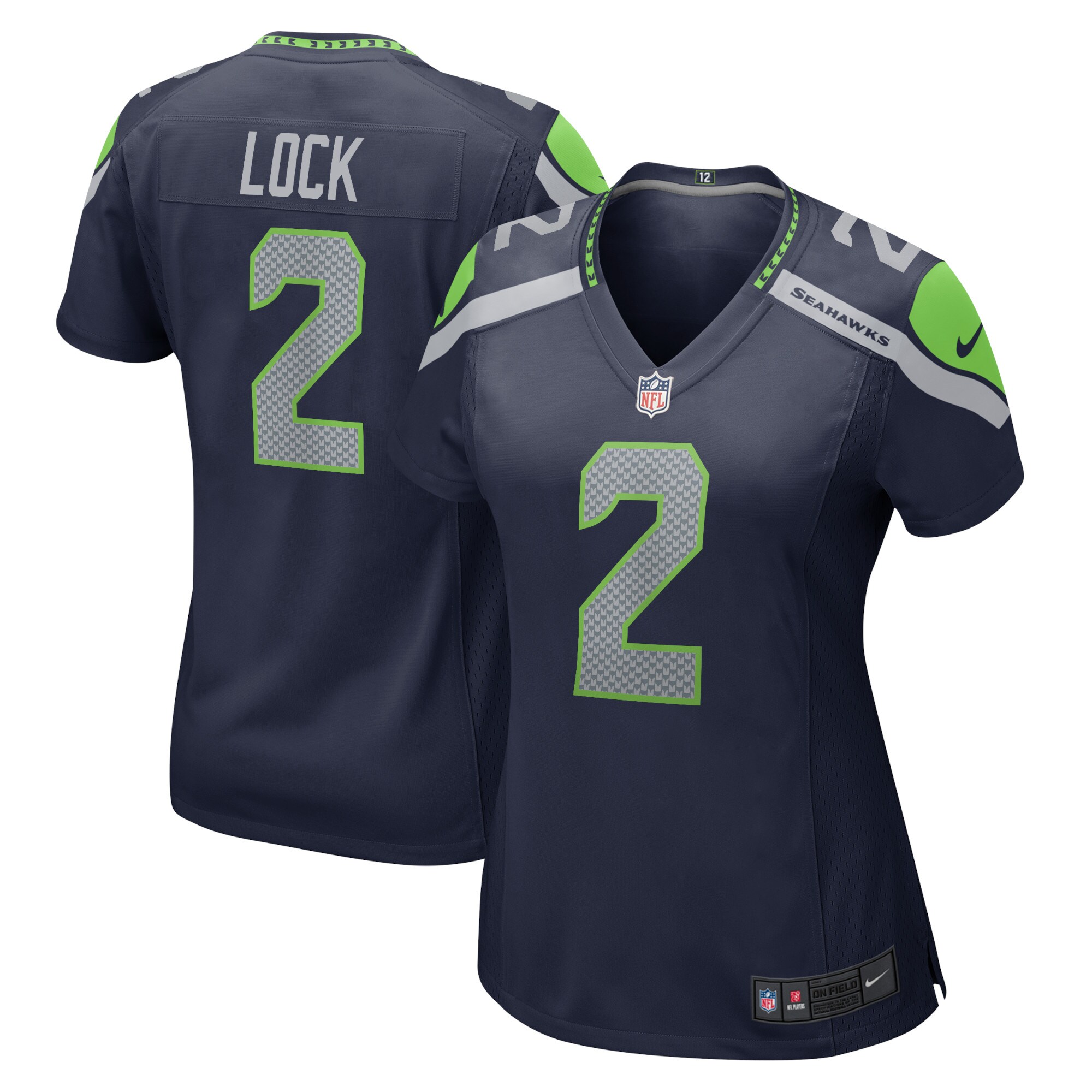 Drew Lock Seattle Seahawks  Women's Game Jersey - College Navy