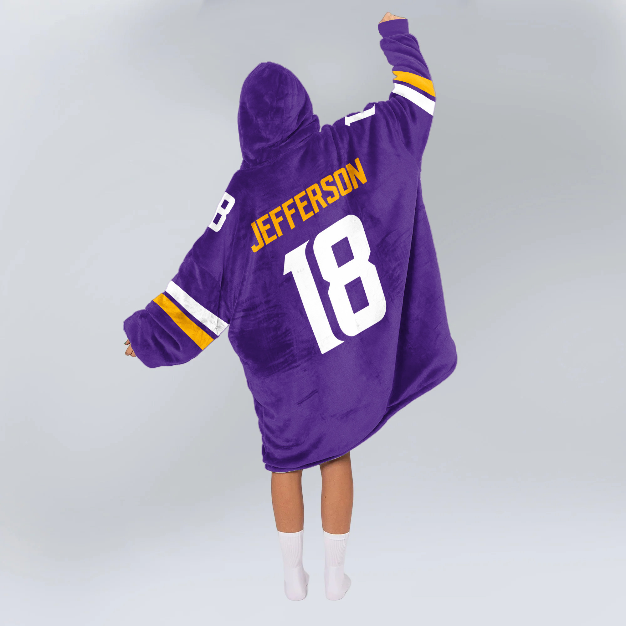 Adult JJ 18 Minnesota Football Unisex Blanket Hoodie