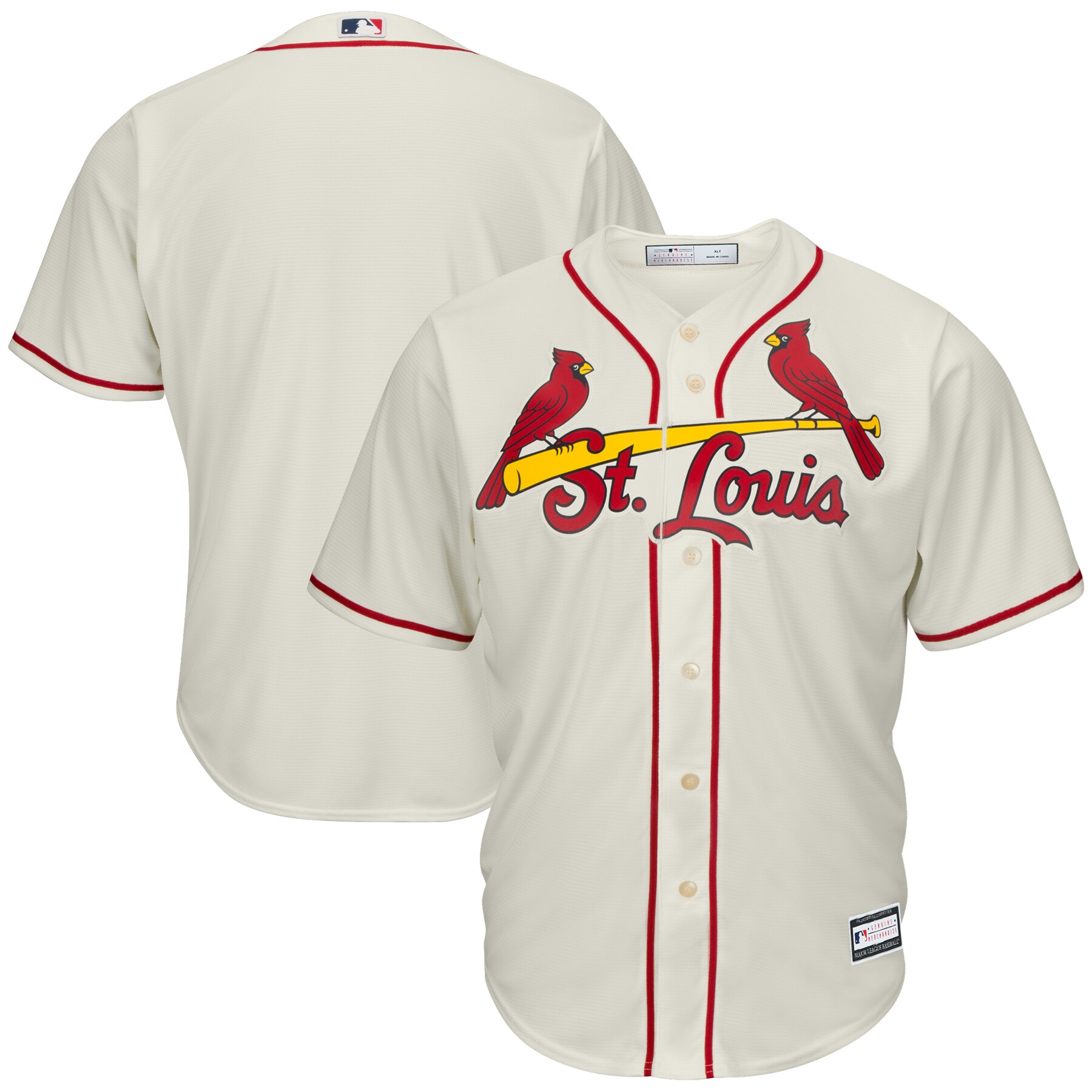 St.Louis Cardinals Big & Tall Replica Team Jersey - Cream