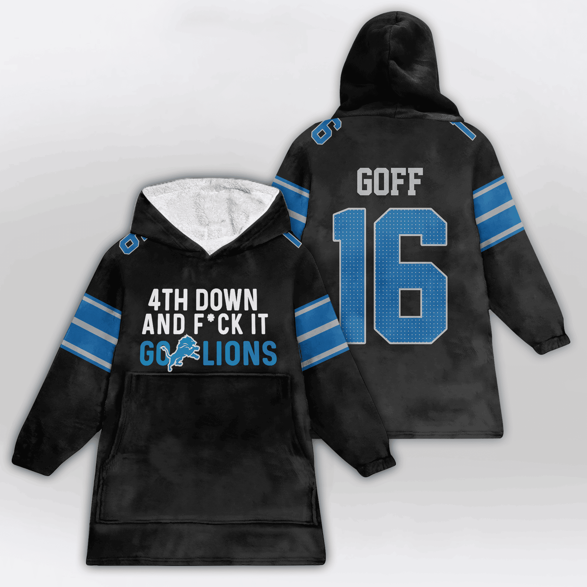 Kid J.G 16 Detroit Football Unisex Blanket Hoodie