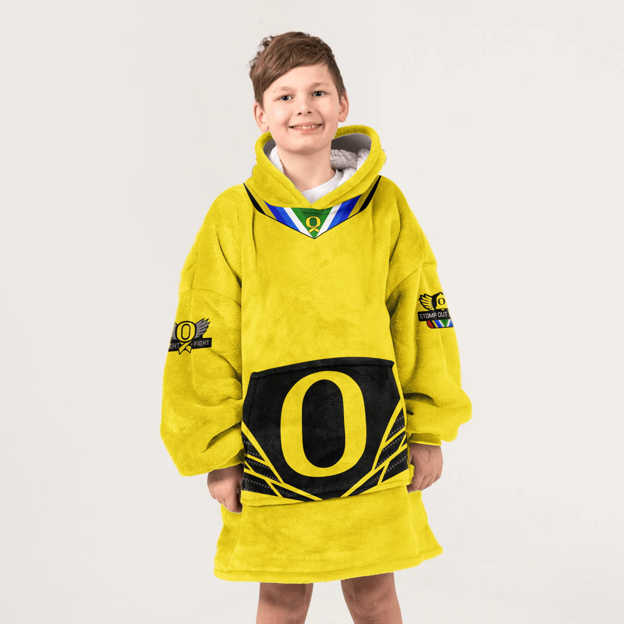 Kid Oregon Football Unisex Blanket Hoodie