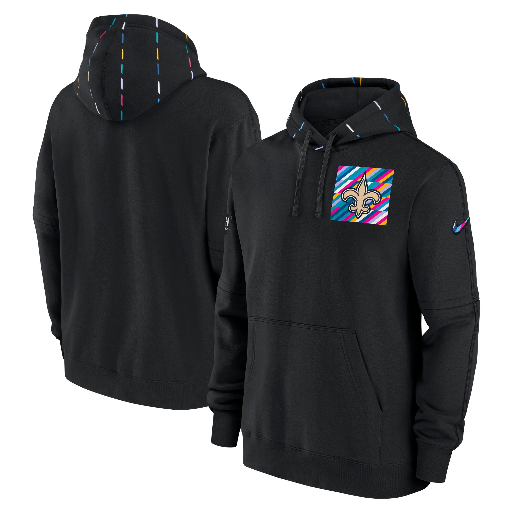 Men's  Black New Orleans Saints 2023 NFL Crucial Catch Club Pullover Hoodie