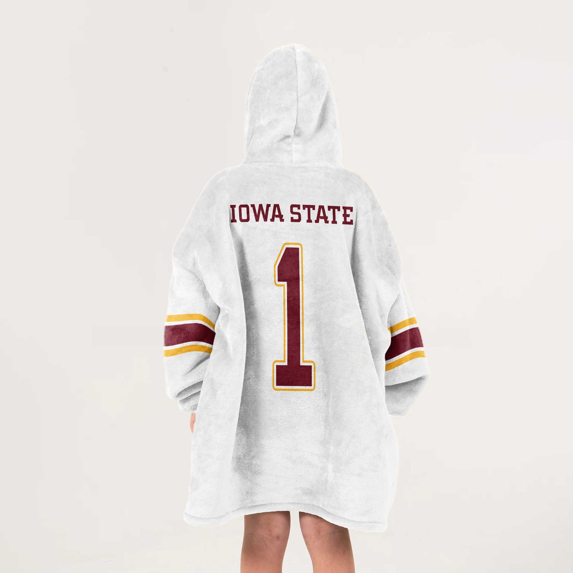 Adult #1 Iowa State Football Unisex Blanket Hoodie