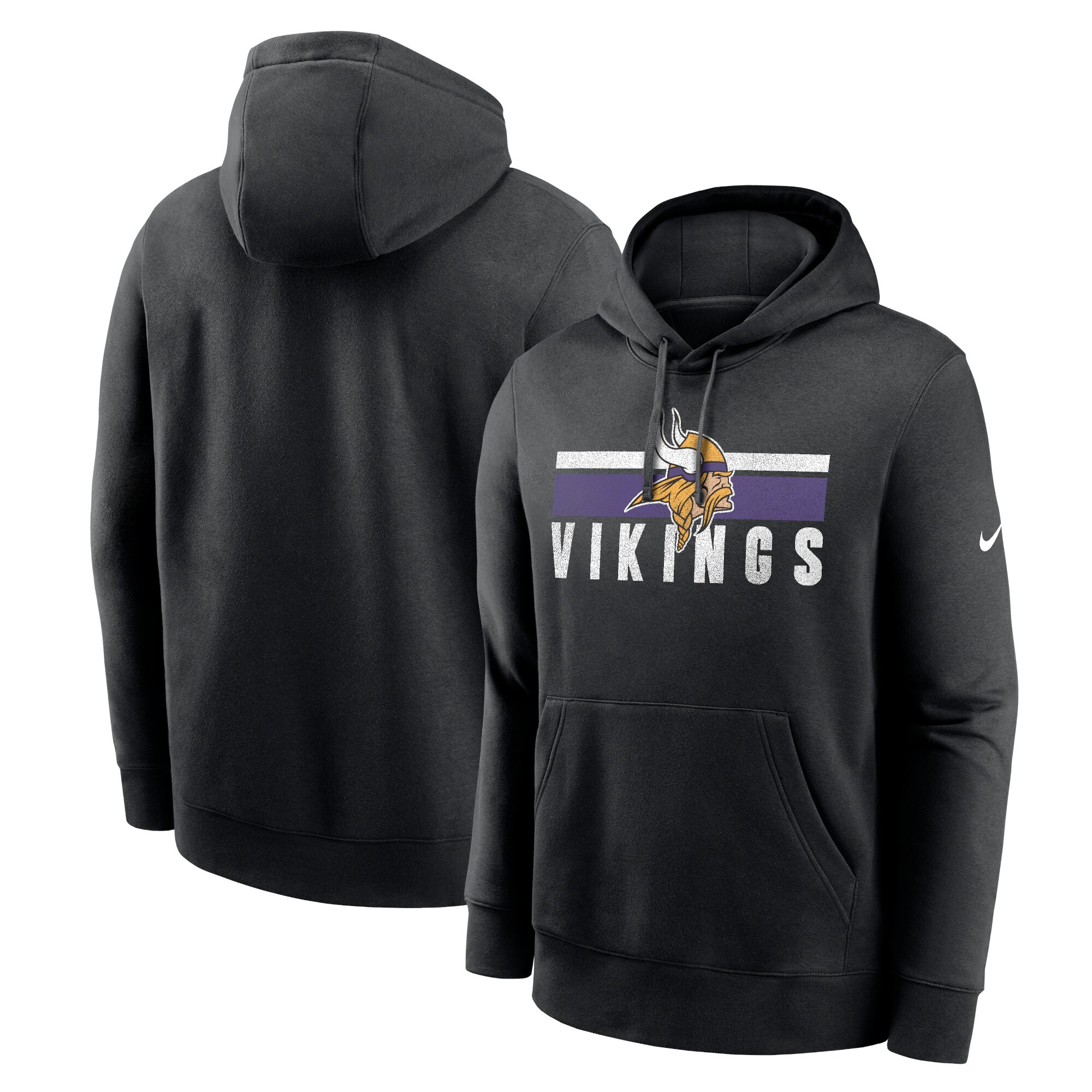 Minnesota Vikings Club Fleece Pullover Hoodie - Black