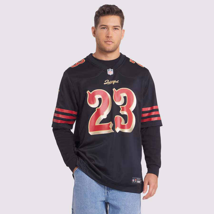 Christian McCaffrey #23 San Francisco 49ers 2025 Rivalries Collection Game Jersey - Black