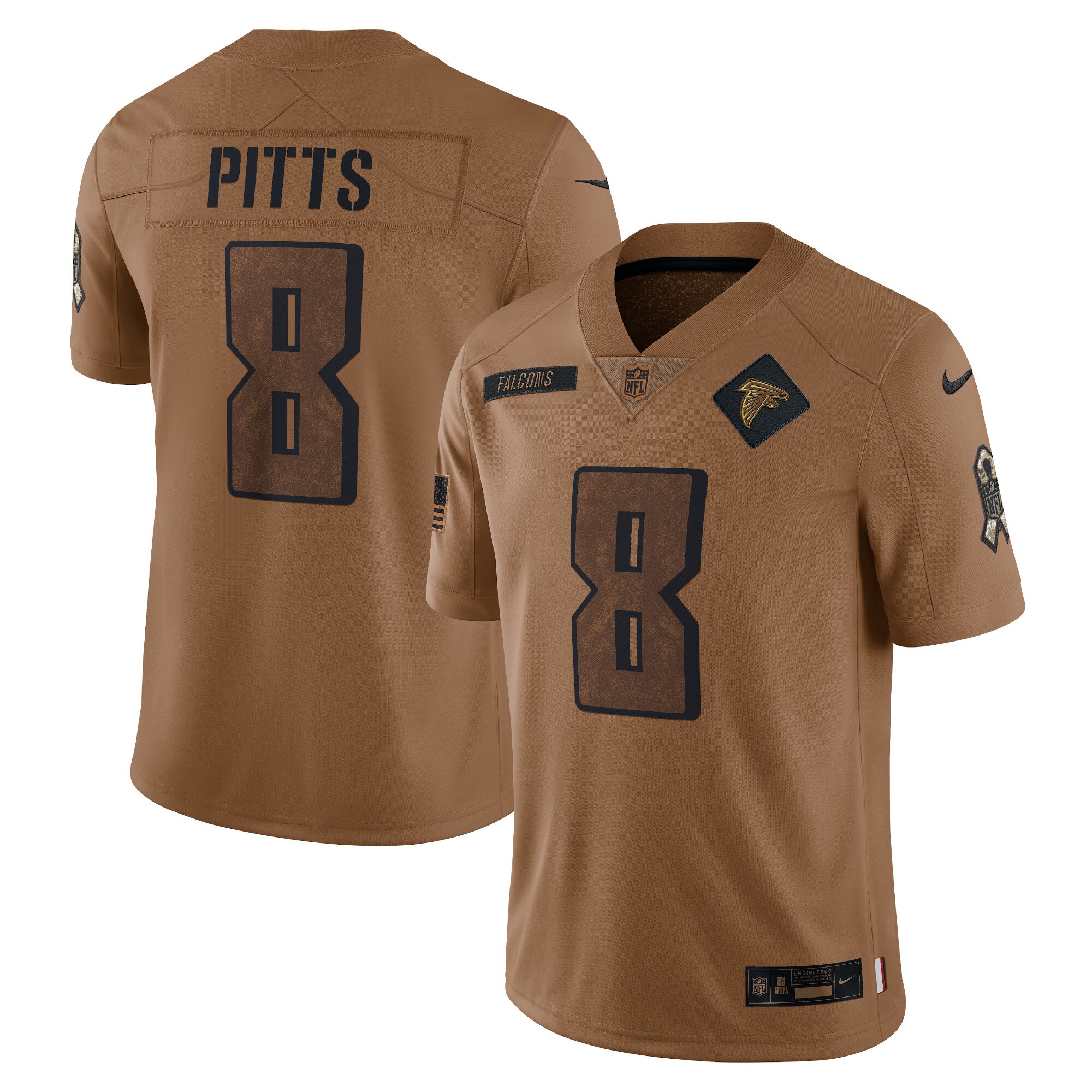 Kyle Pitts Atlanta Falcons  2023 Salute To Service Limited Jersey - Brown