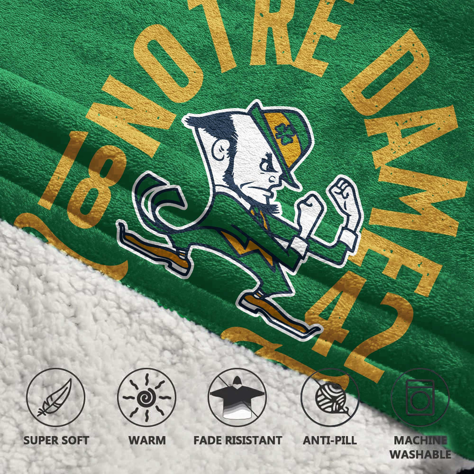 Adult Notre Dame Football Unisex Blanket Hoodie