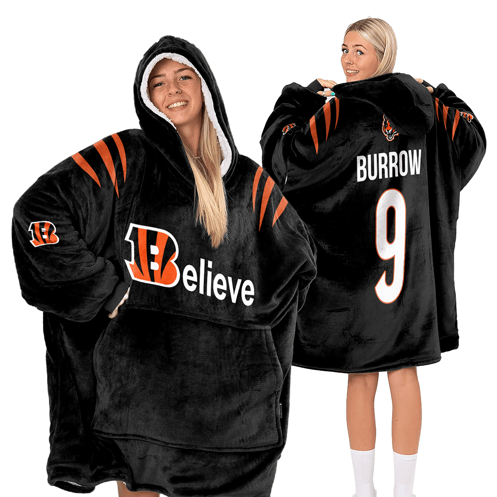 Adult Believe 9 Cincinnati Football Unisex Blanket Hoodie