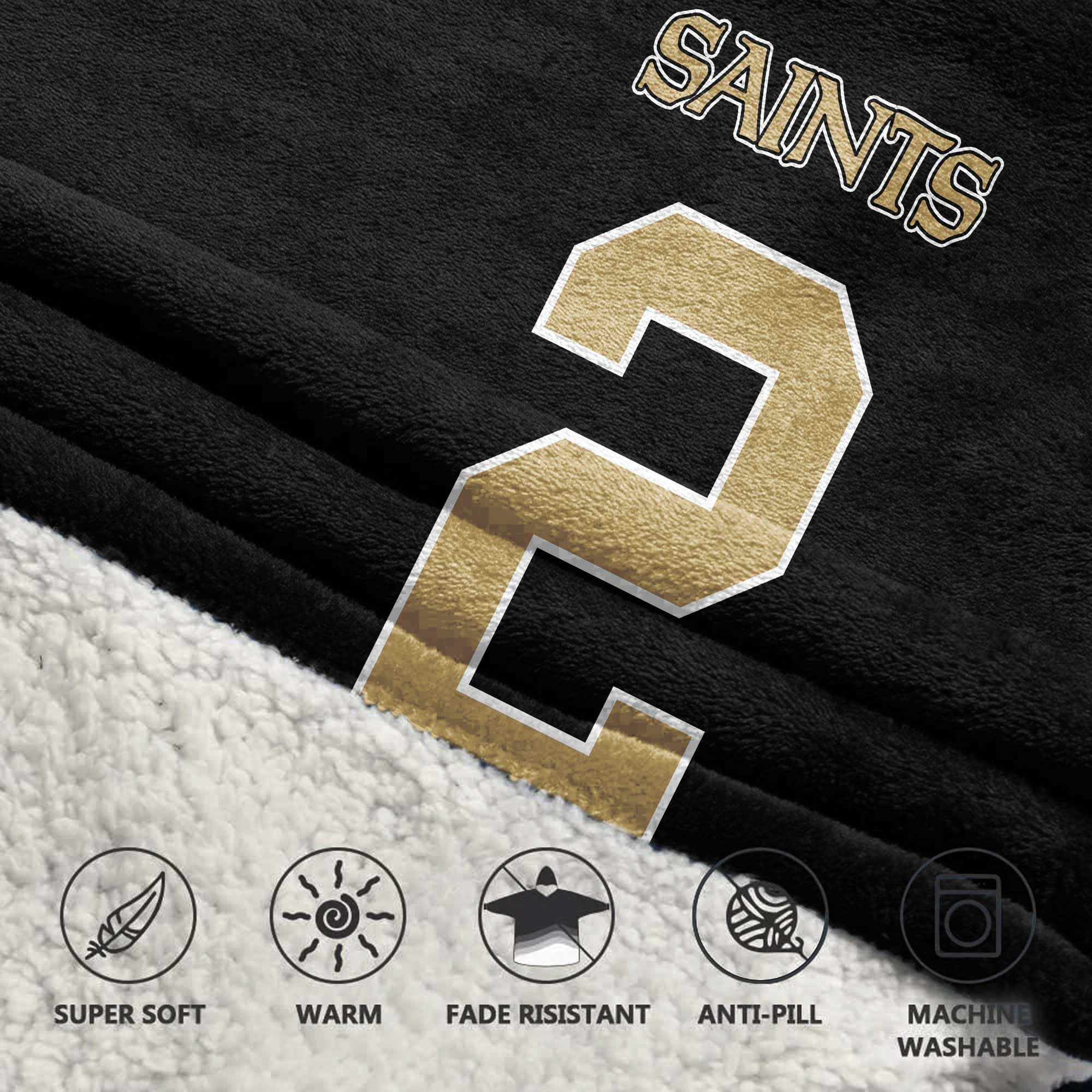 Adult S.R 2 New Orleans Football Unisex Blanket Hoodie