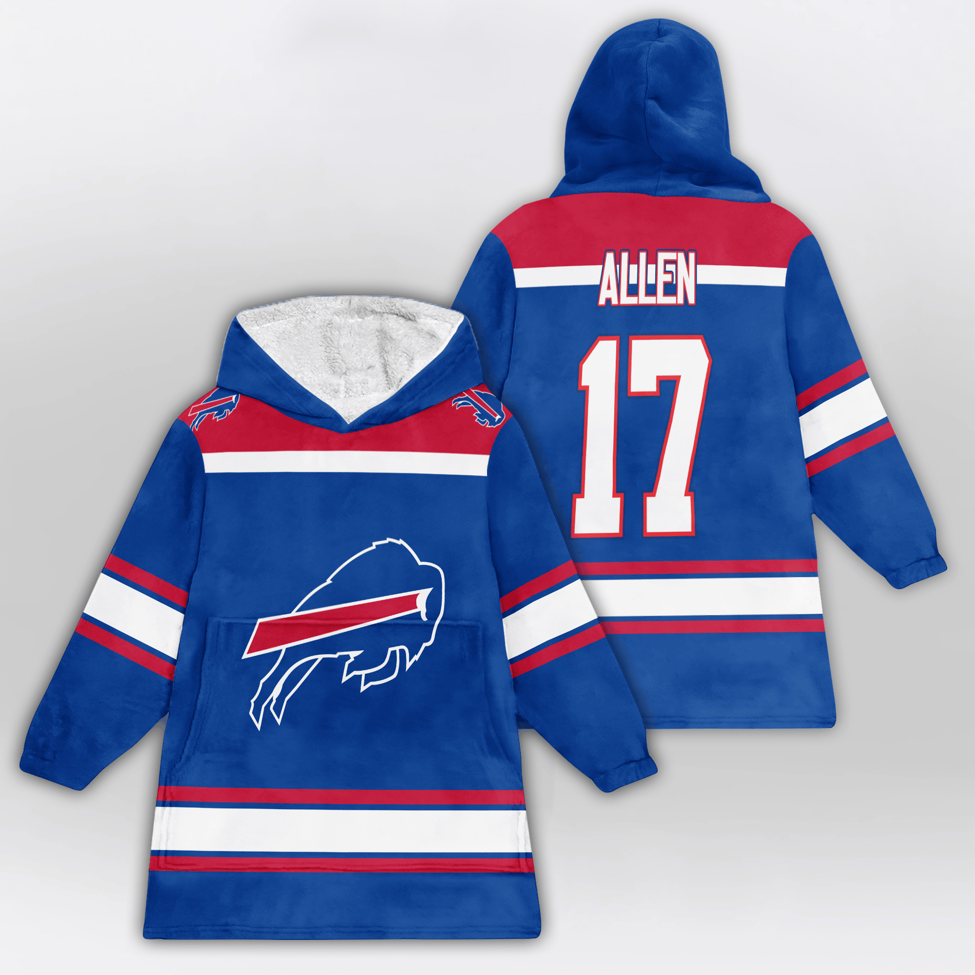 Adult J.A 17 Buffalo Football Unisex Blanket Hoodie