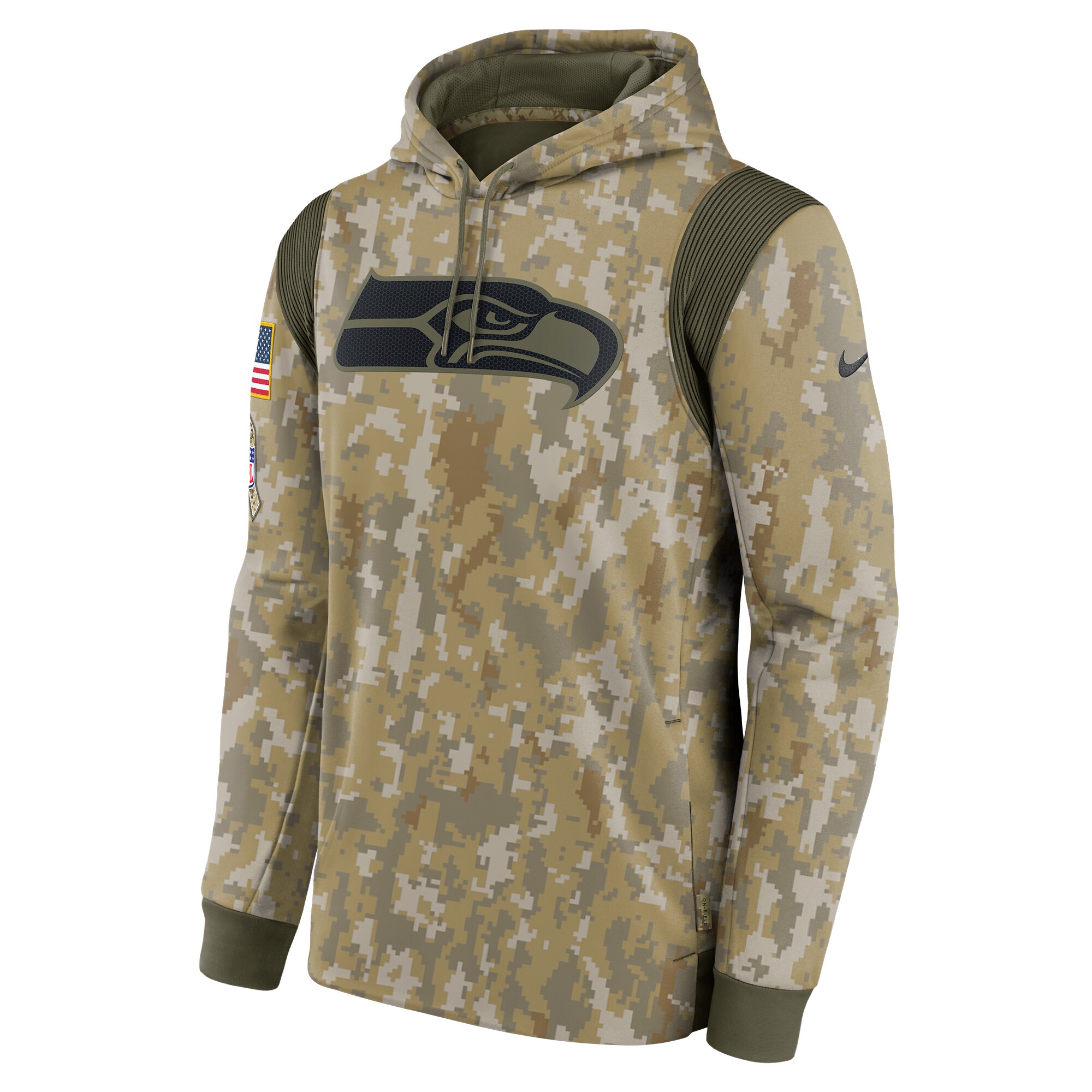 Seattle Seahawks Salute To Service Therma Performance Pullover Hoodie - Camo