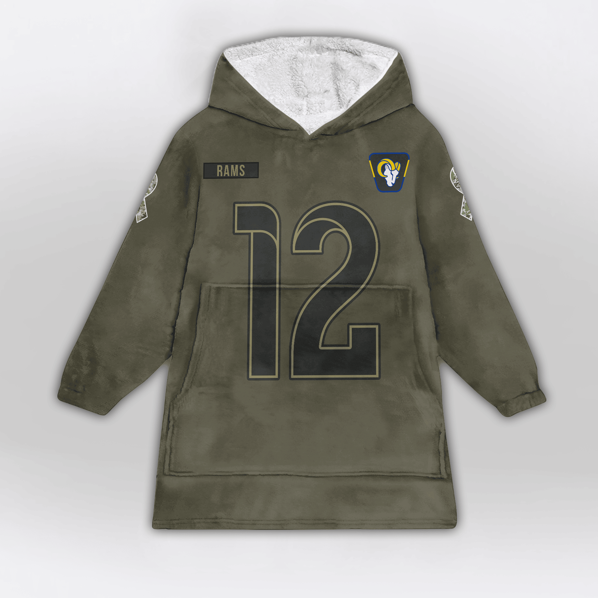 Kid P.N 12 Los Angeles Football Blanket Hoodie – Olive Salute to Service