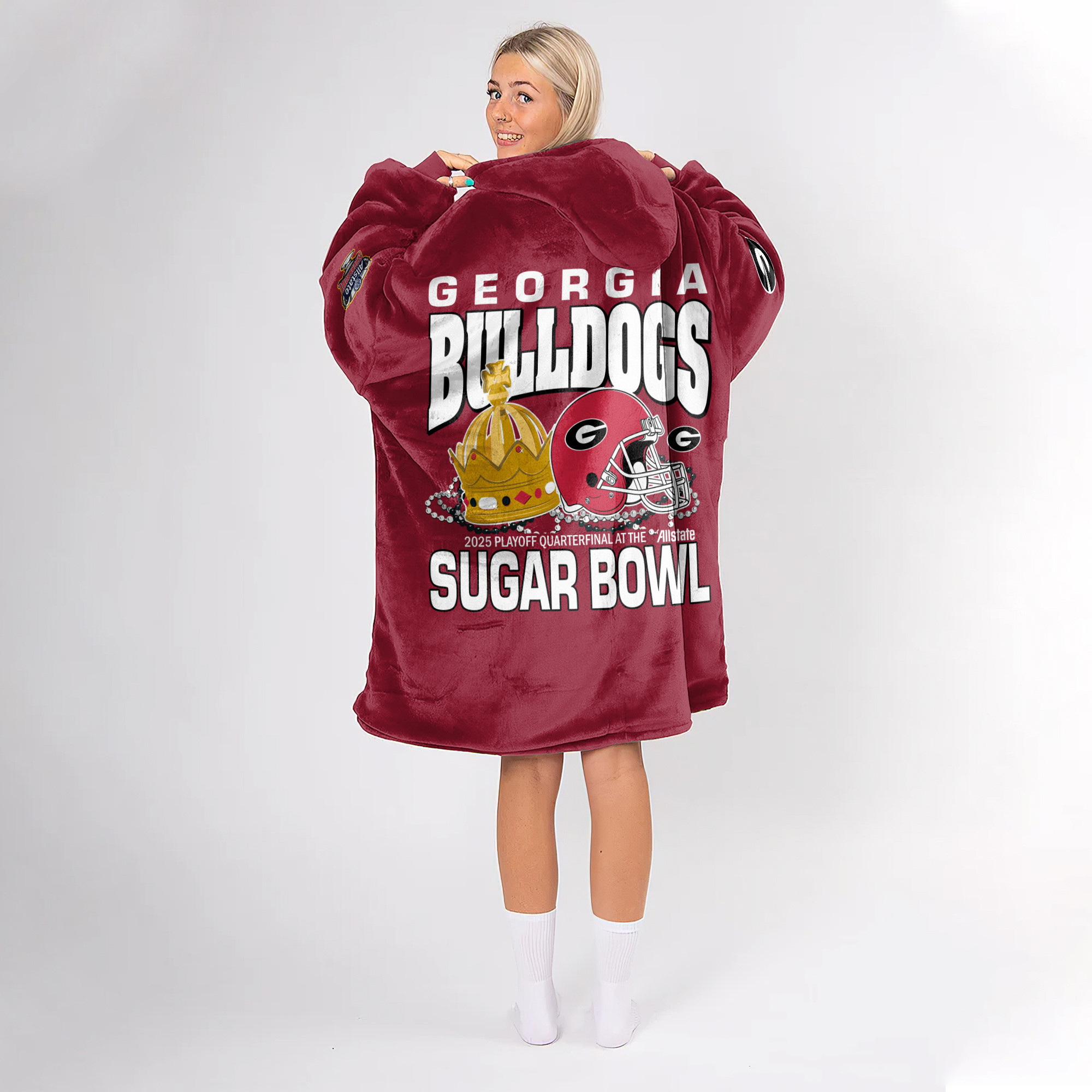 Adult Champions Georgia Football Unisex Blanket Hoodie