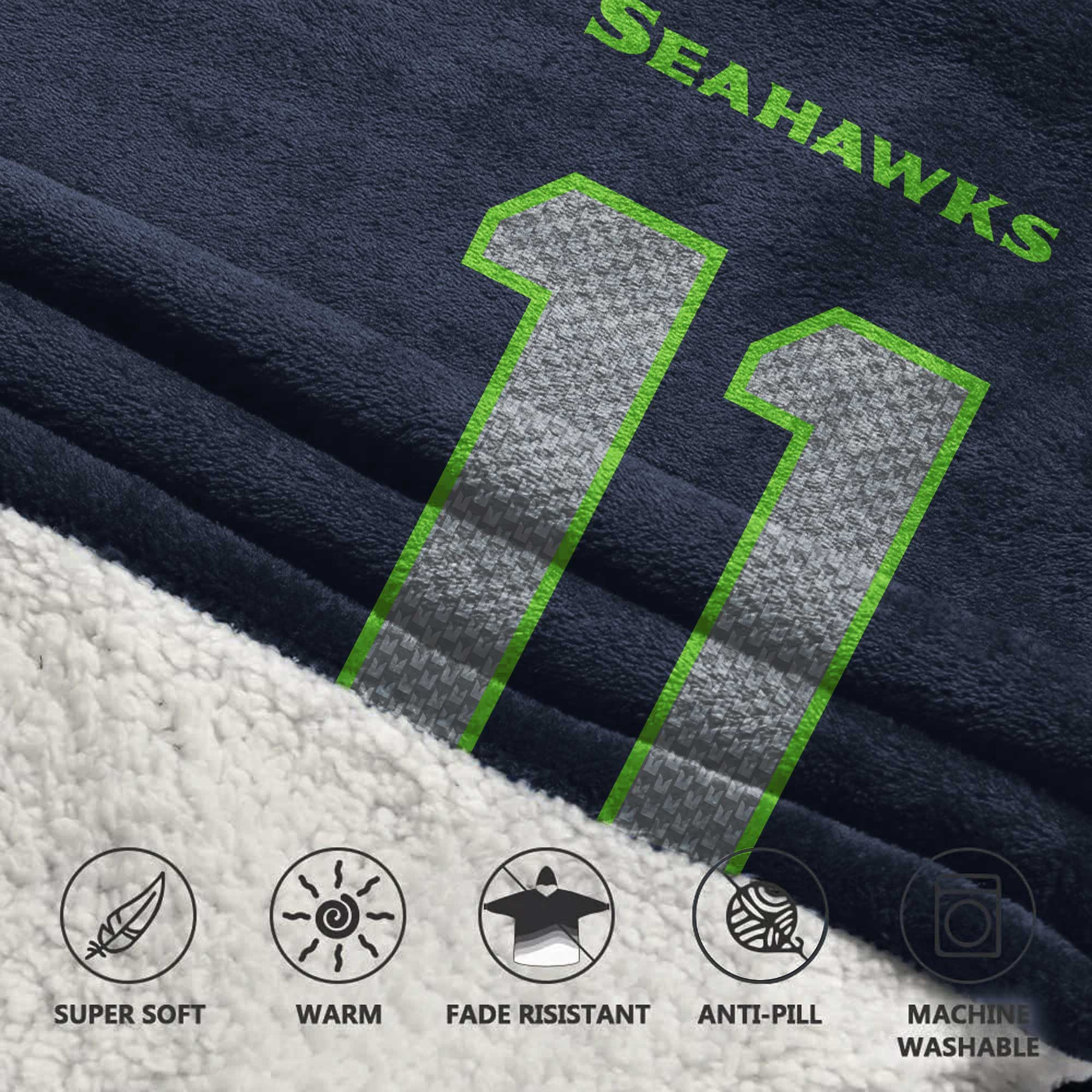 Kid 11 Seattle Football Unisex Blanket Hoodie