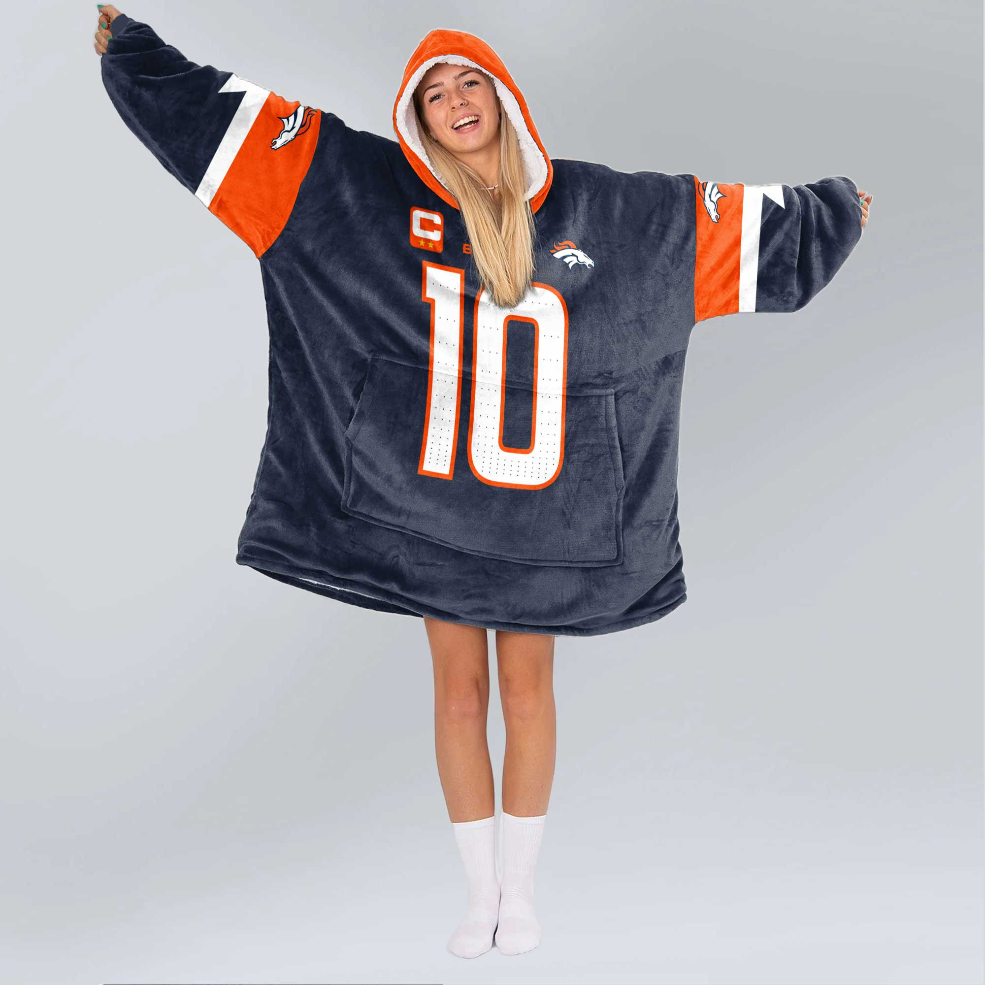 Adult B.N 10 Captain Denver Football Unisex Blanket Hoodie