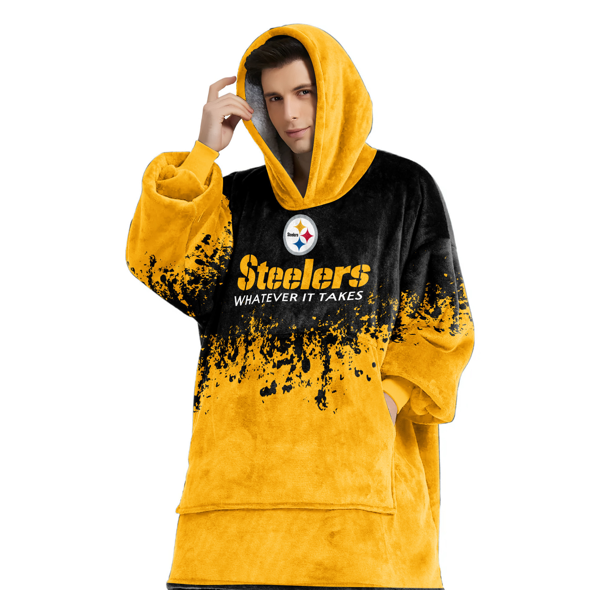 Adult Terrible Towel Pittsburgh Football Unisex Blanket Hoodie