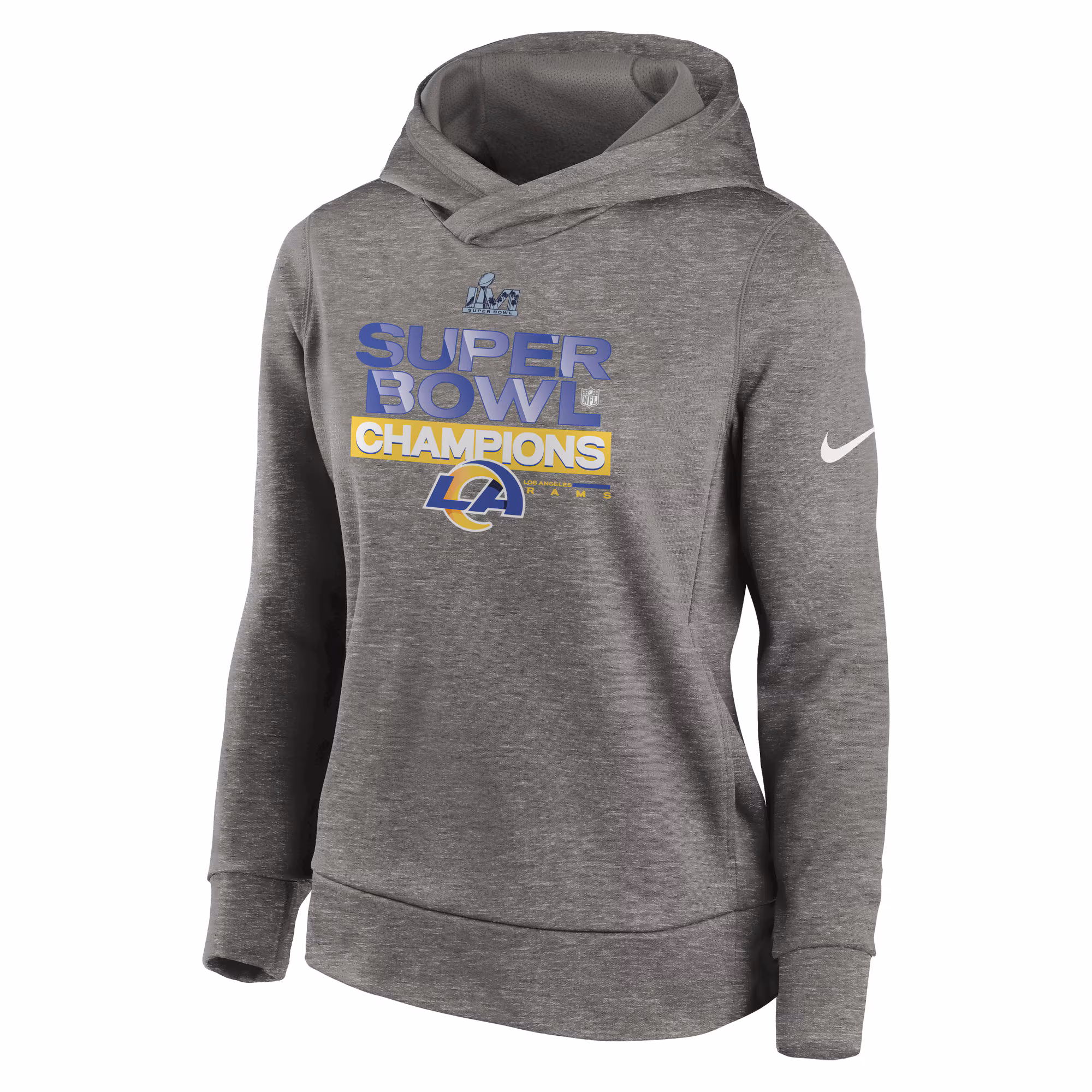 Los Angeles Rams Women's Super Bowl LVI Champions Locker Room Trophy Collection Pullover Hoodie - Heathered Charcoal