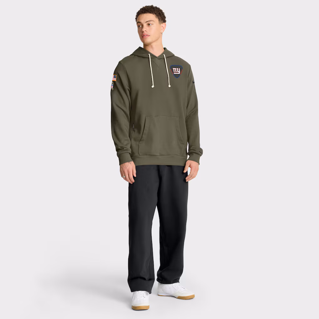 Men's New York Giants Olive 2025 Salute to Service Sideline Standard Issue Dri-FIT Hoodie