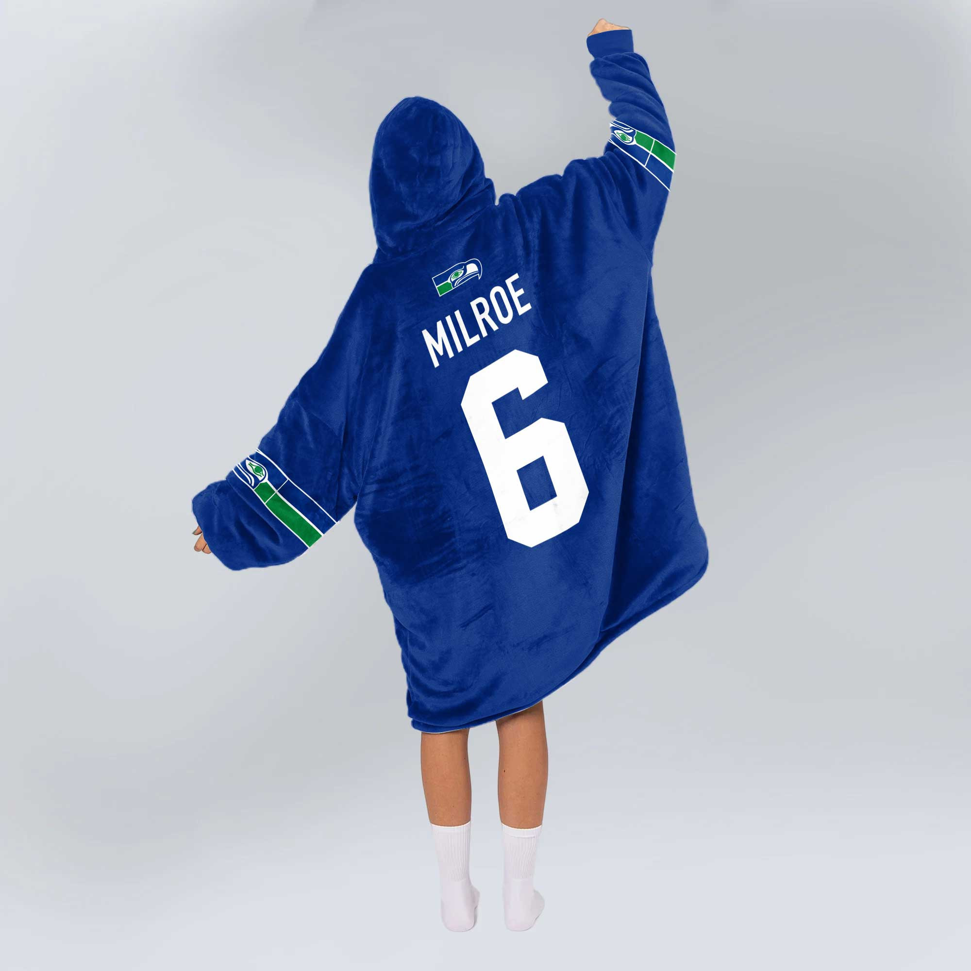 Adult 6 Seattle Football Unisex Blanket Hoodie